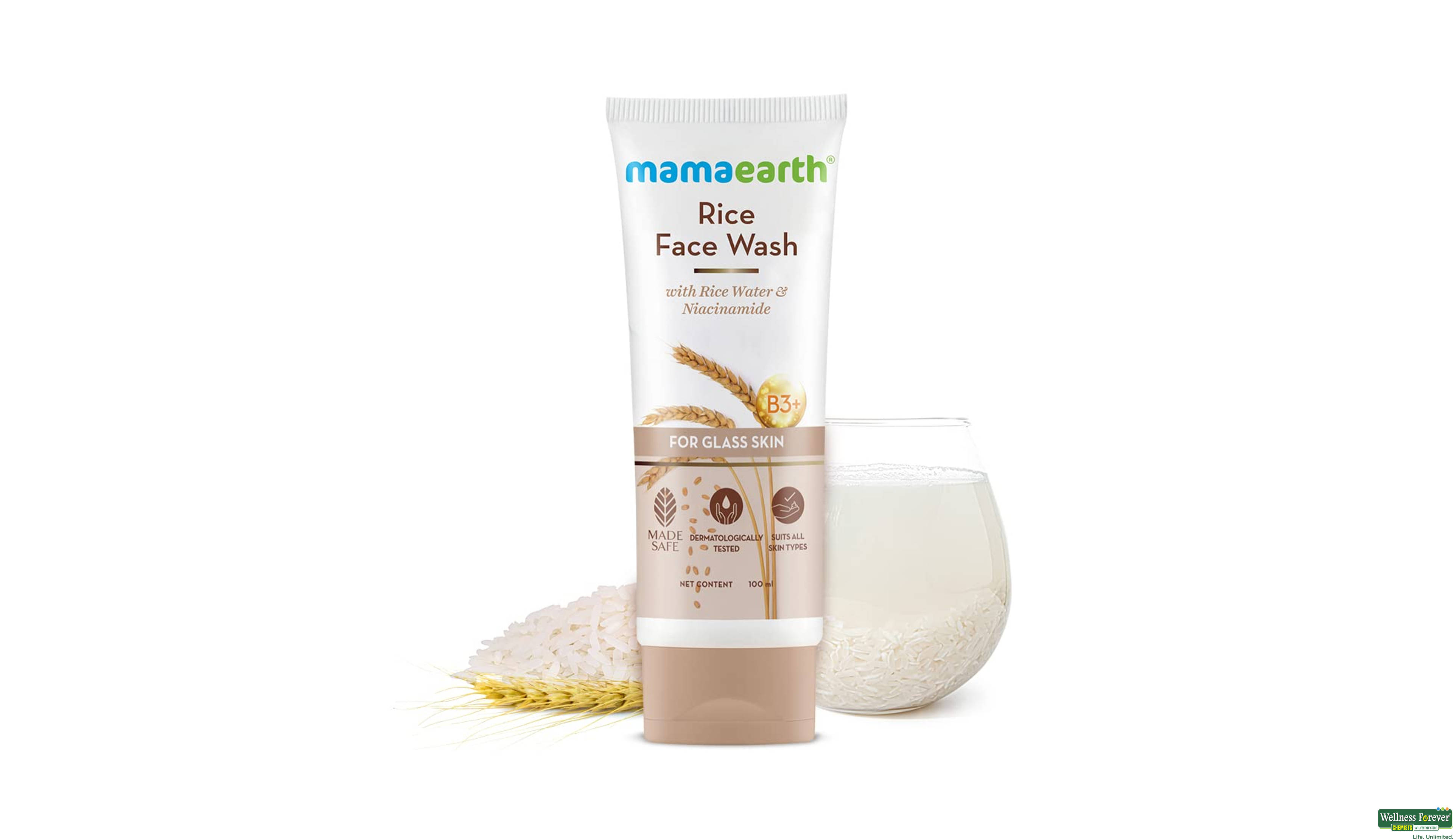 MAMAEARTH F/WASH RICE 100ML- 2, 100ML, 