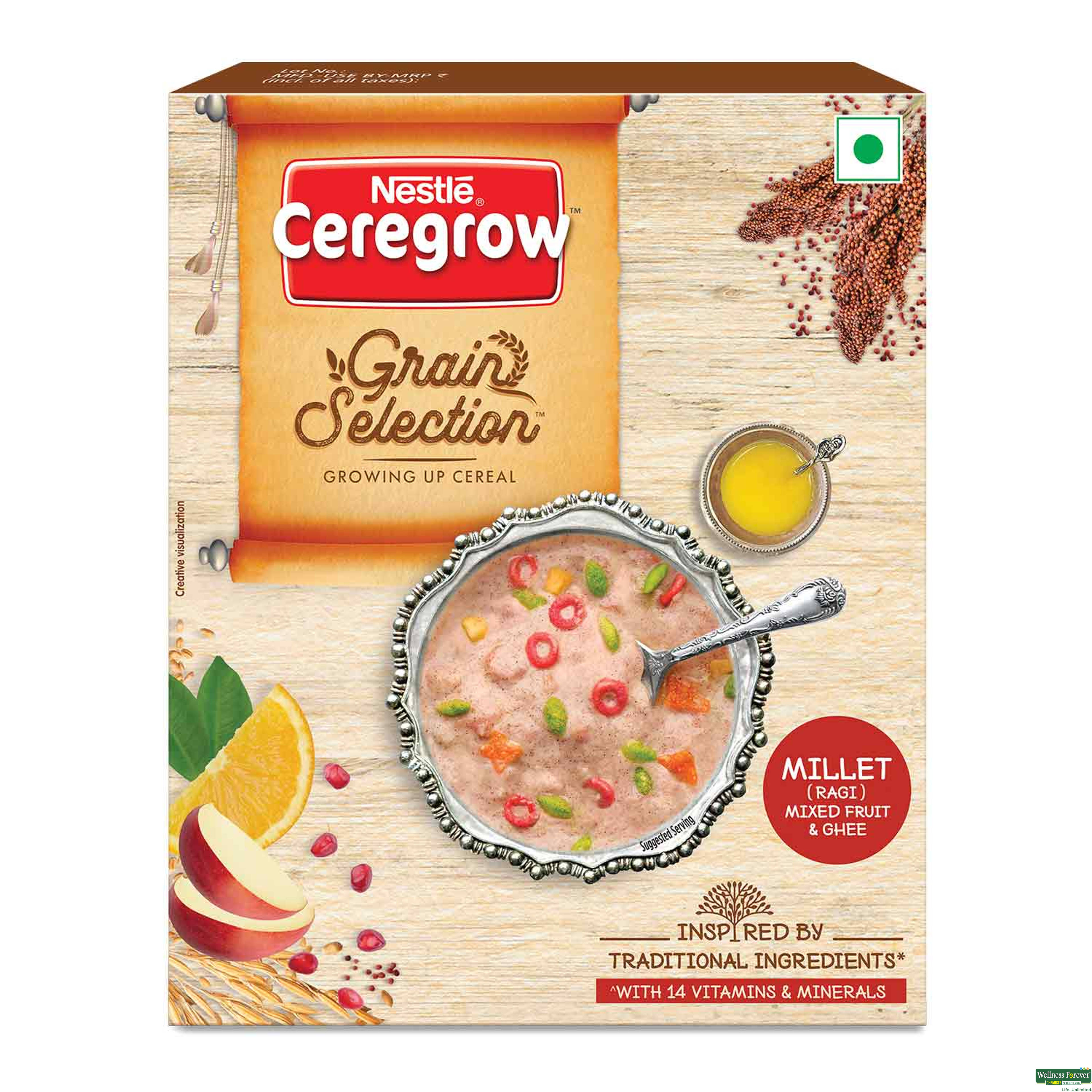 Nestle Ceregrow Grain Selection Ragi Mixed Fruit & Ghee 300g-image