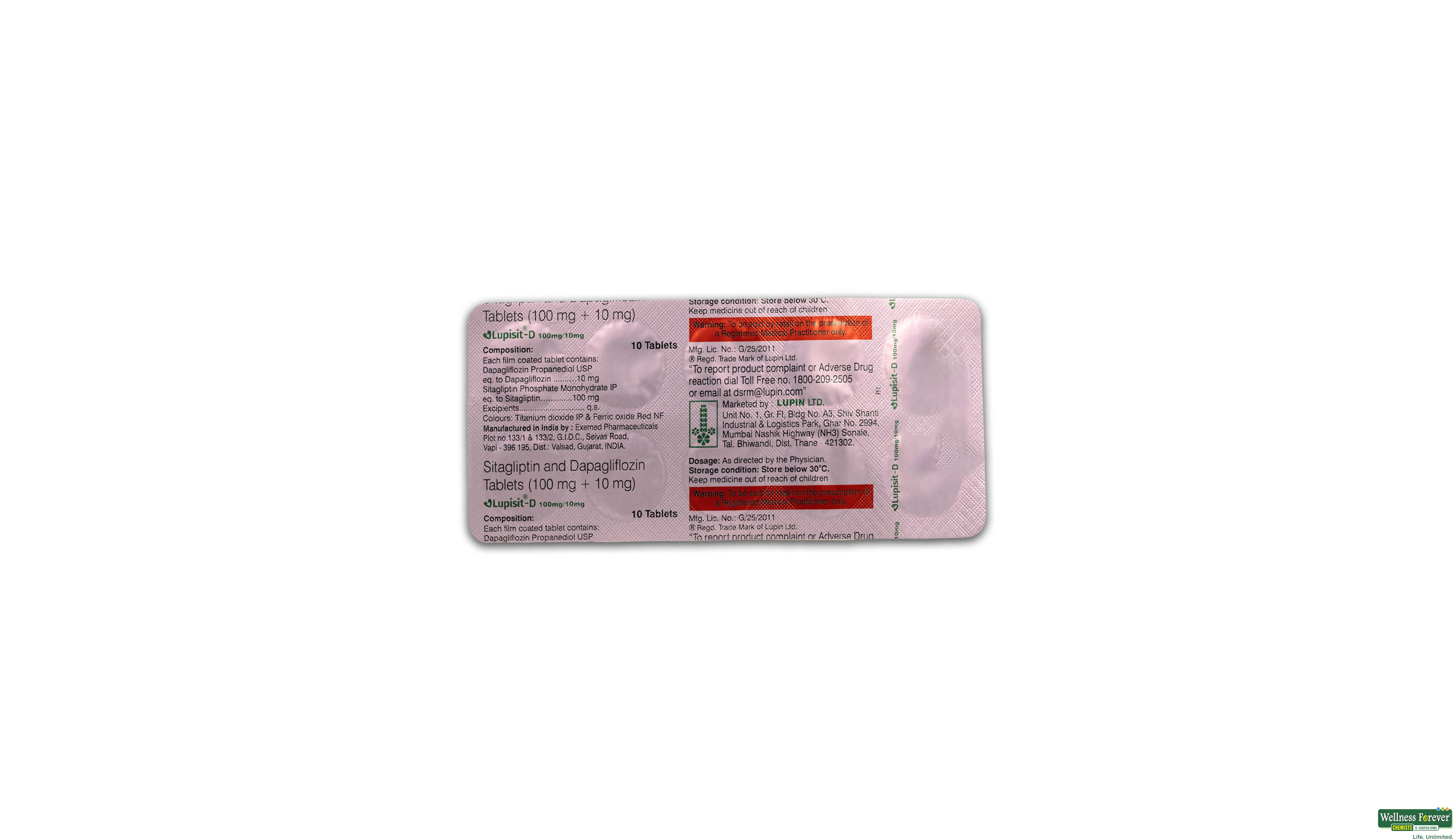 LUPISIT D 100/10MG 10TAB- 2, 10TAB, 