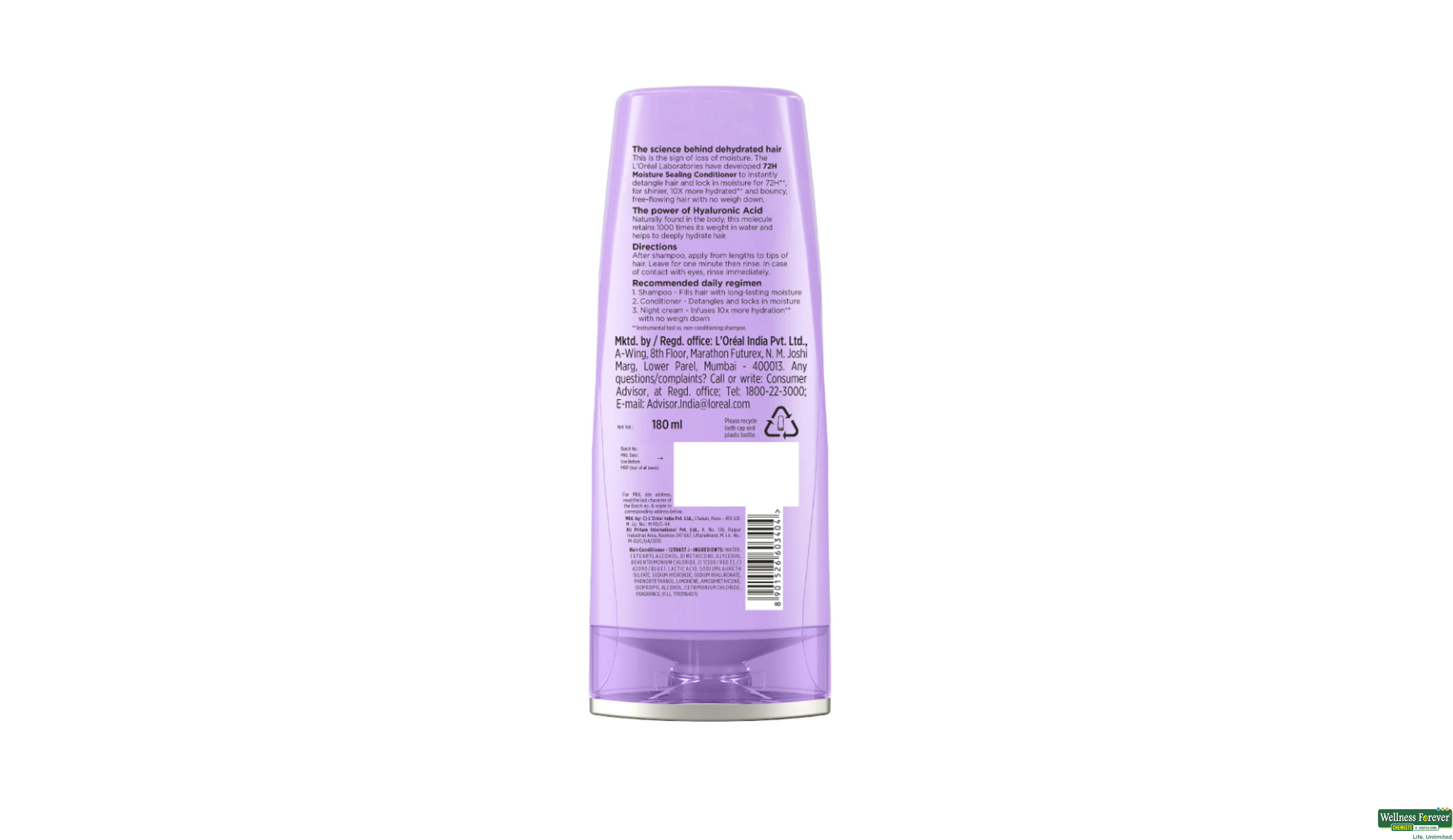 LOREAL HA MOIST 72H CONDITIONER 180ML- 7, 1PC, 