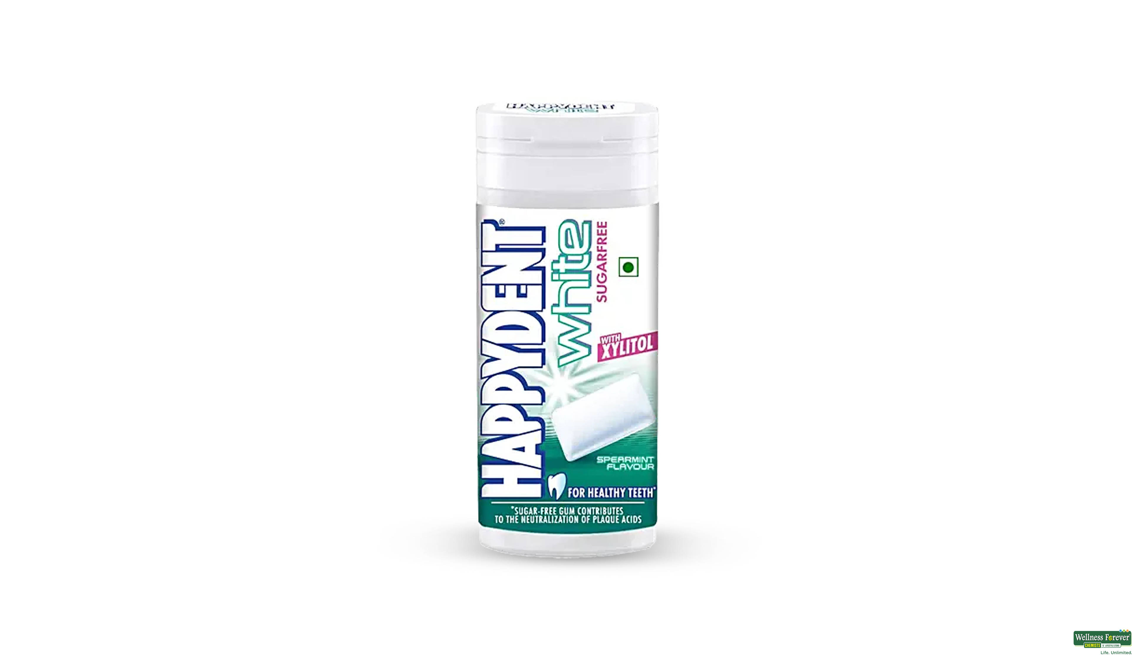 HAPPYDENT CHEW WHITE SPEARMINT BOTTLE 24.2GM- 1, 24.2GM, 