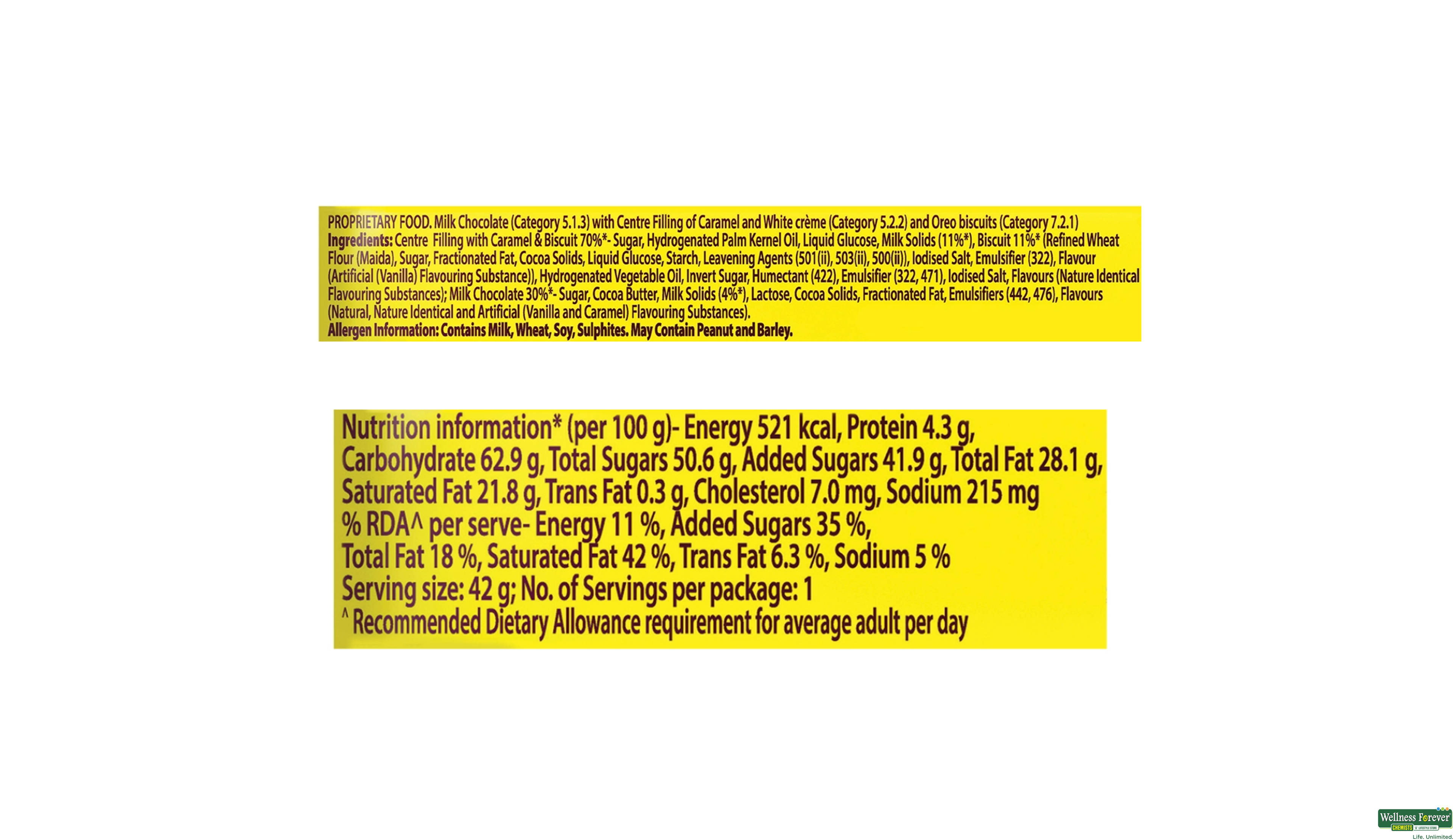 CADB CHOCO 5 STAR OREO 42GM- 3, 42GM, null