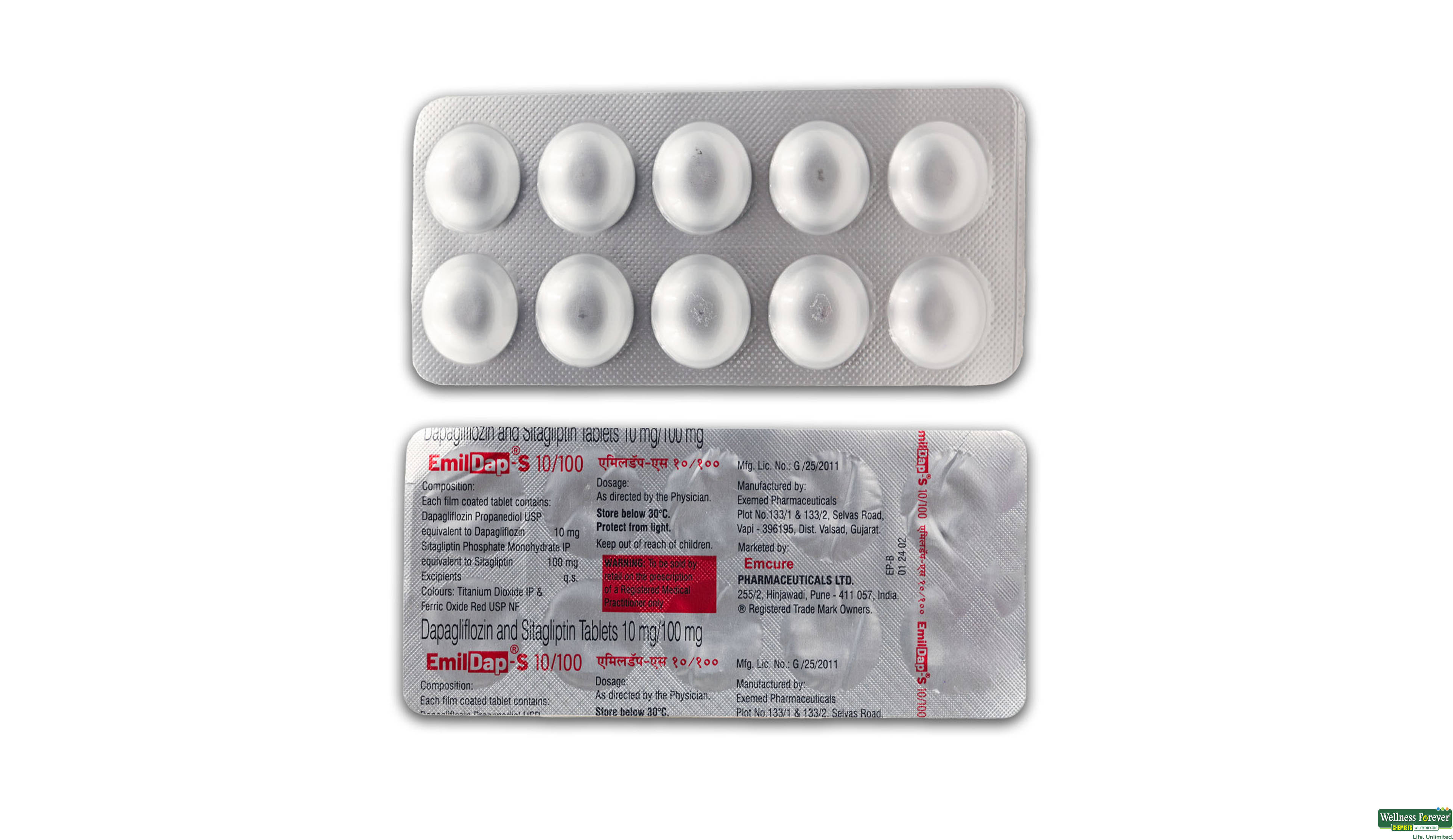 EMILDAP S 10/100MG 10TAB- 1, 10TAB, 