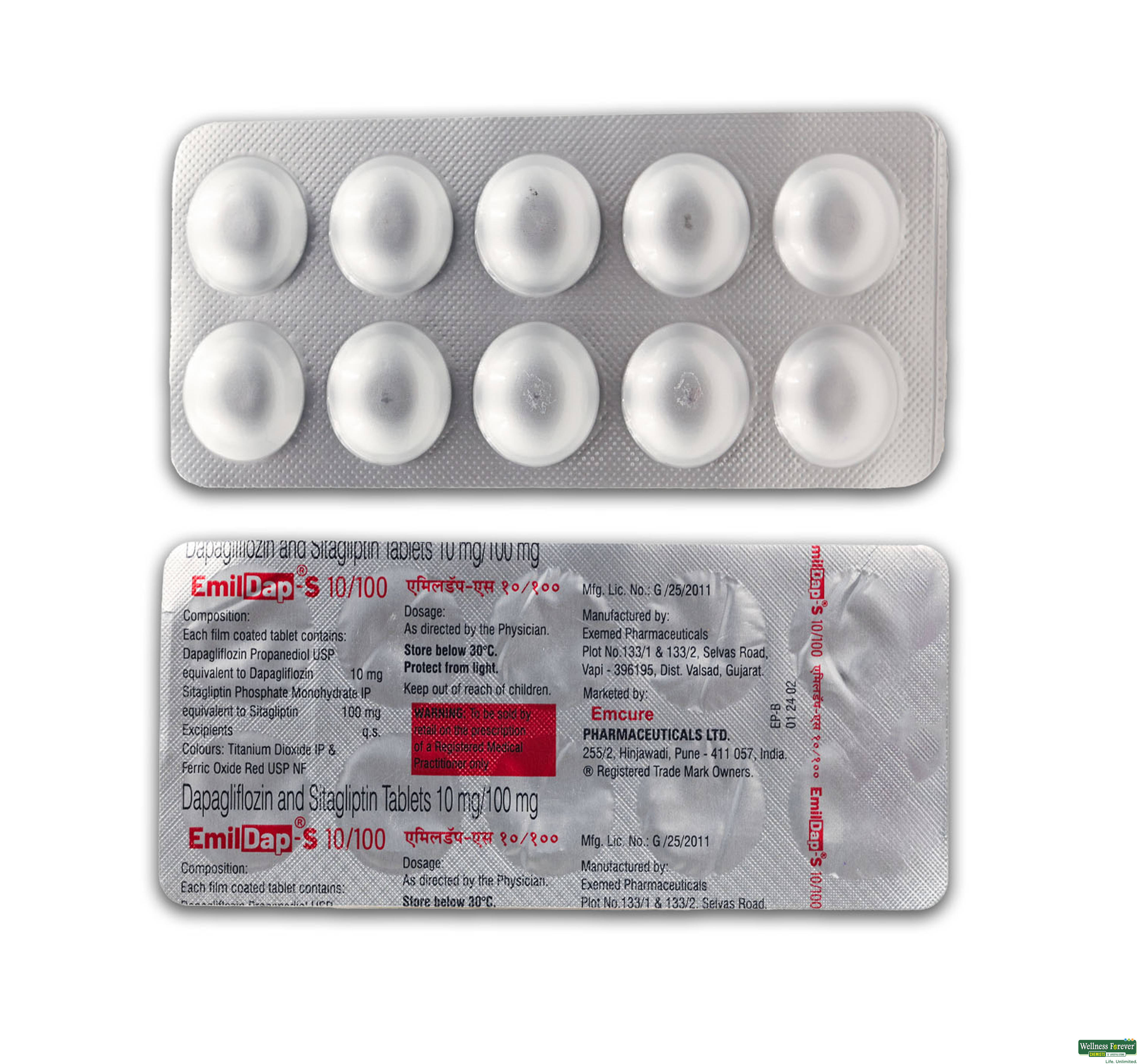 Emildap S 10/100Mg 10 Tablets-image