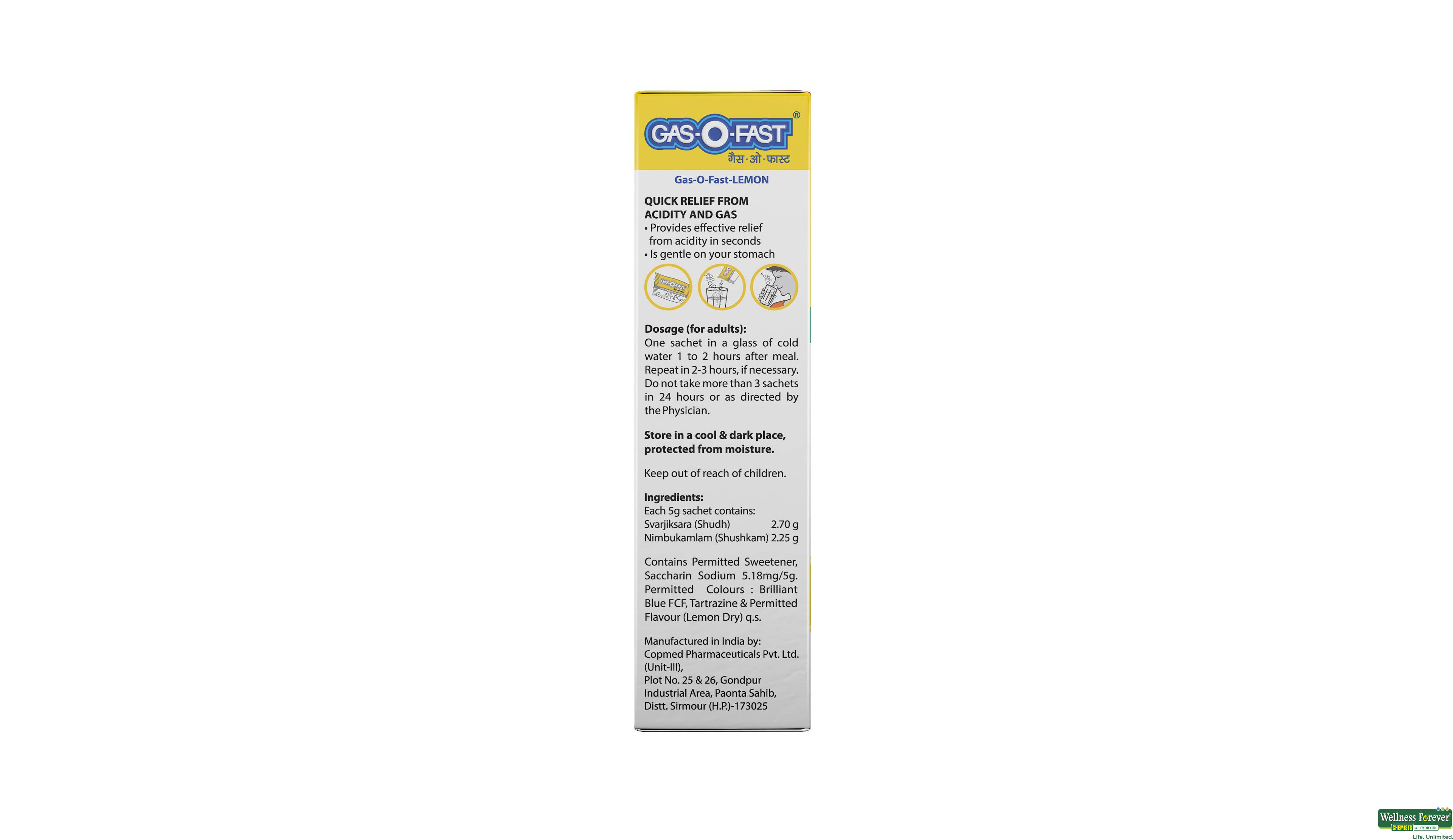 GAS-O-FAST LEMON SACHET 5X6PC- 4, 6PC, 