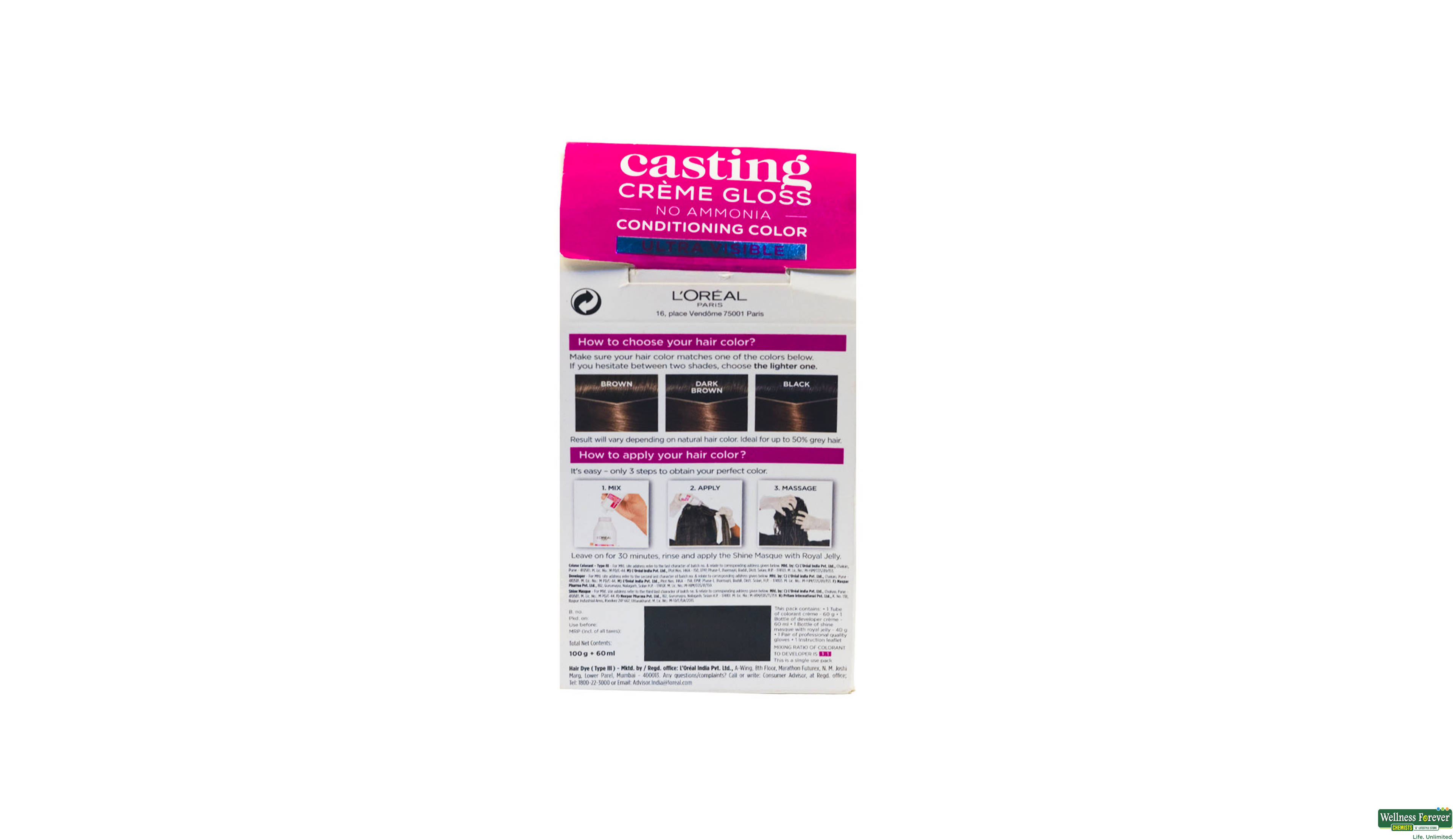LOREAL HR/CLR CAST LT/GD/BN 632 BIG 1PC- 2, 1PC, 