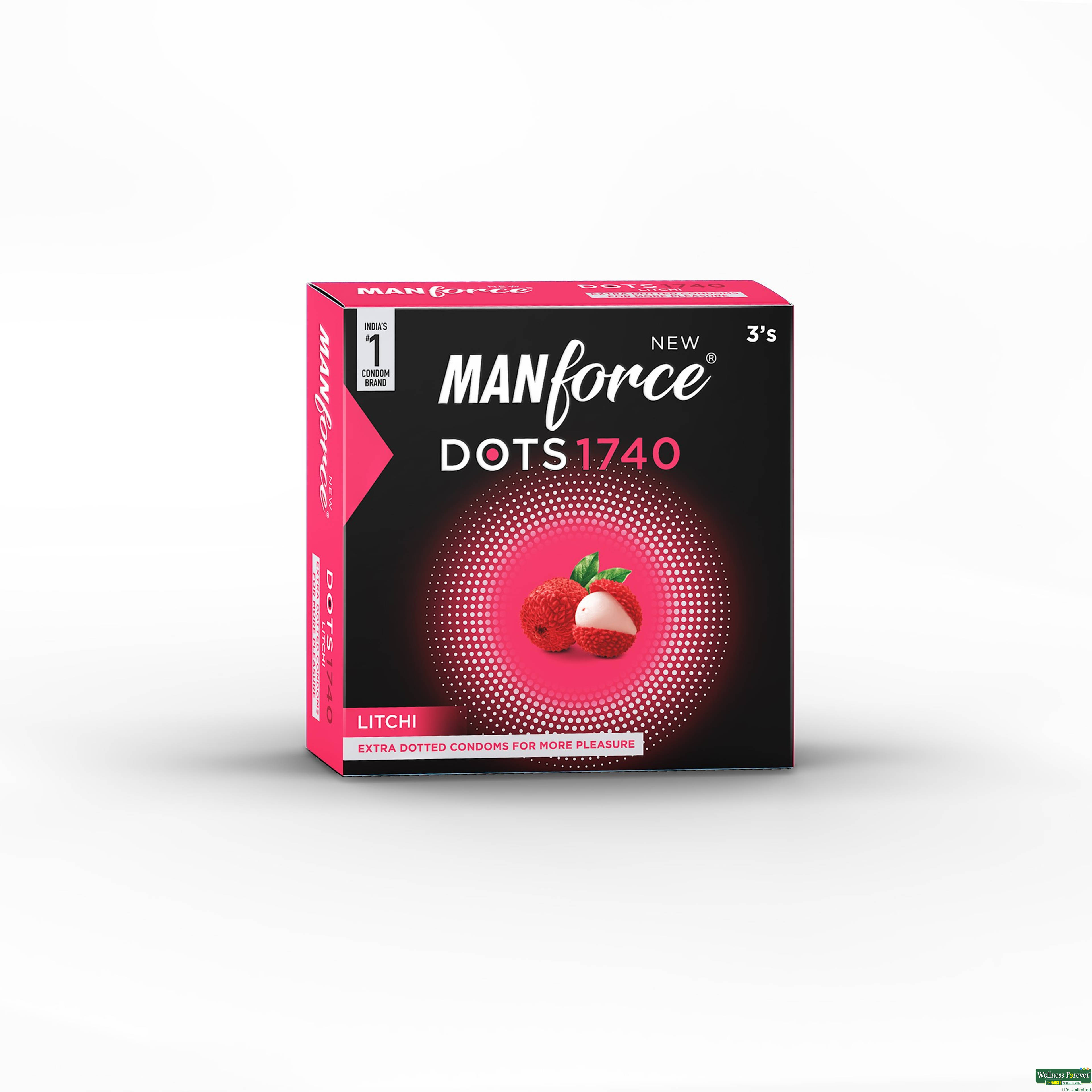 MANFORCE CONDOMS 1740 DOTS LITCHI 3PC-image