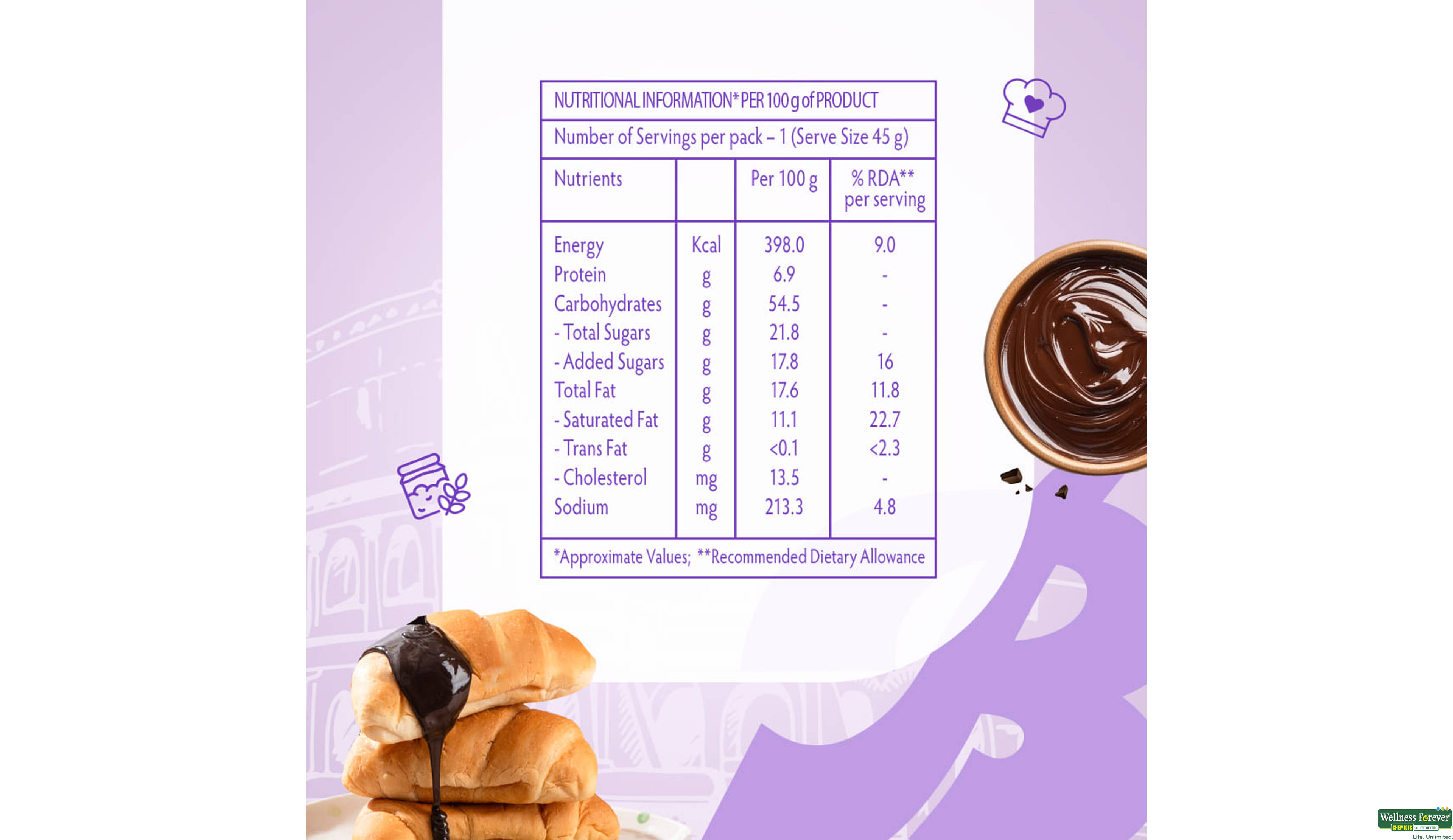 BAULI MOONFILS CHOCO CREAM 45GM- 3, 45GM, 