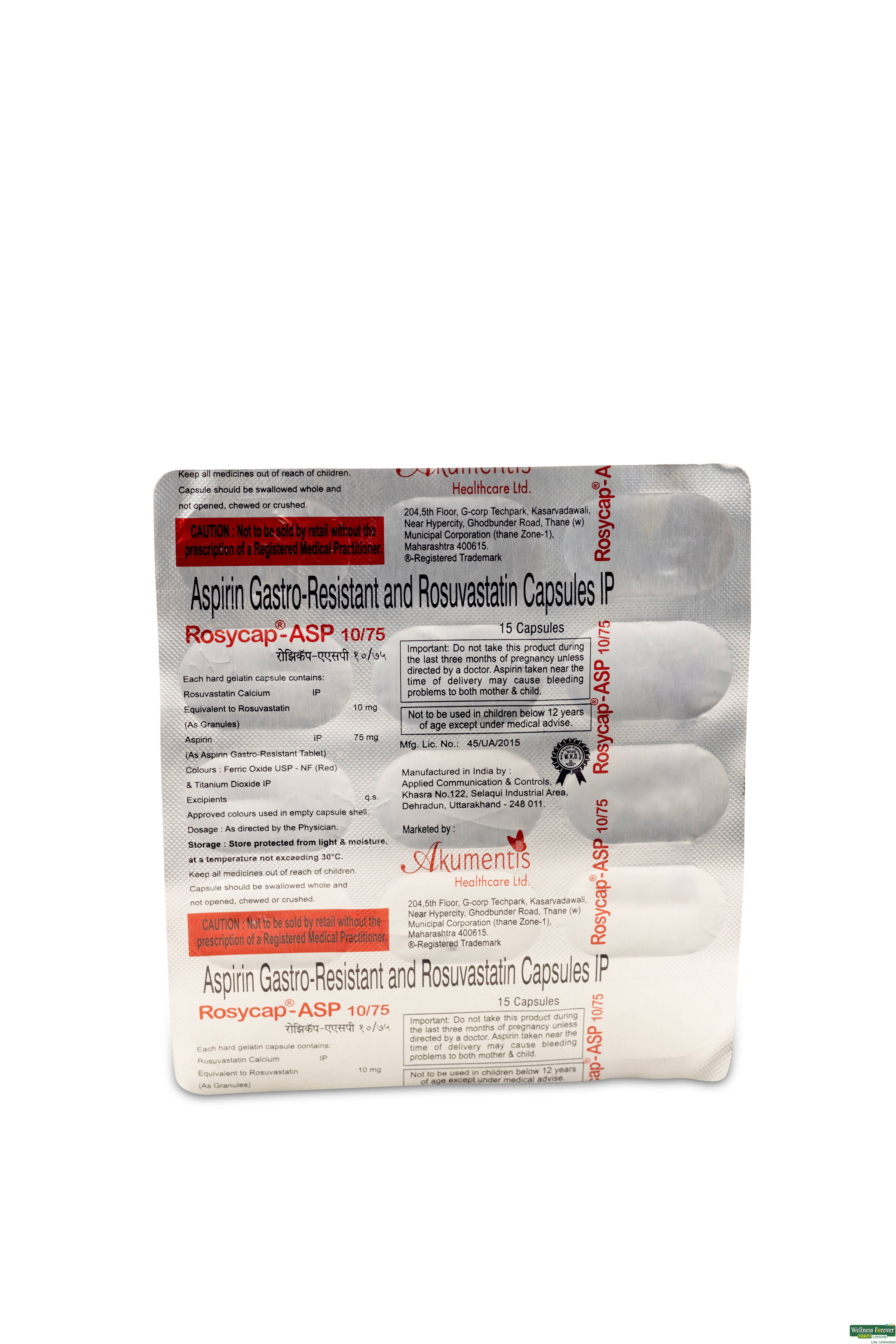 ROSYCAP ASP 10/75MG 15CAP-image