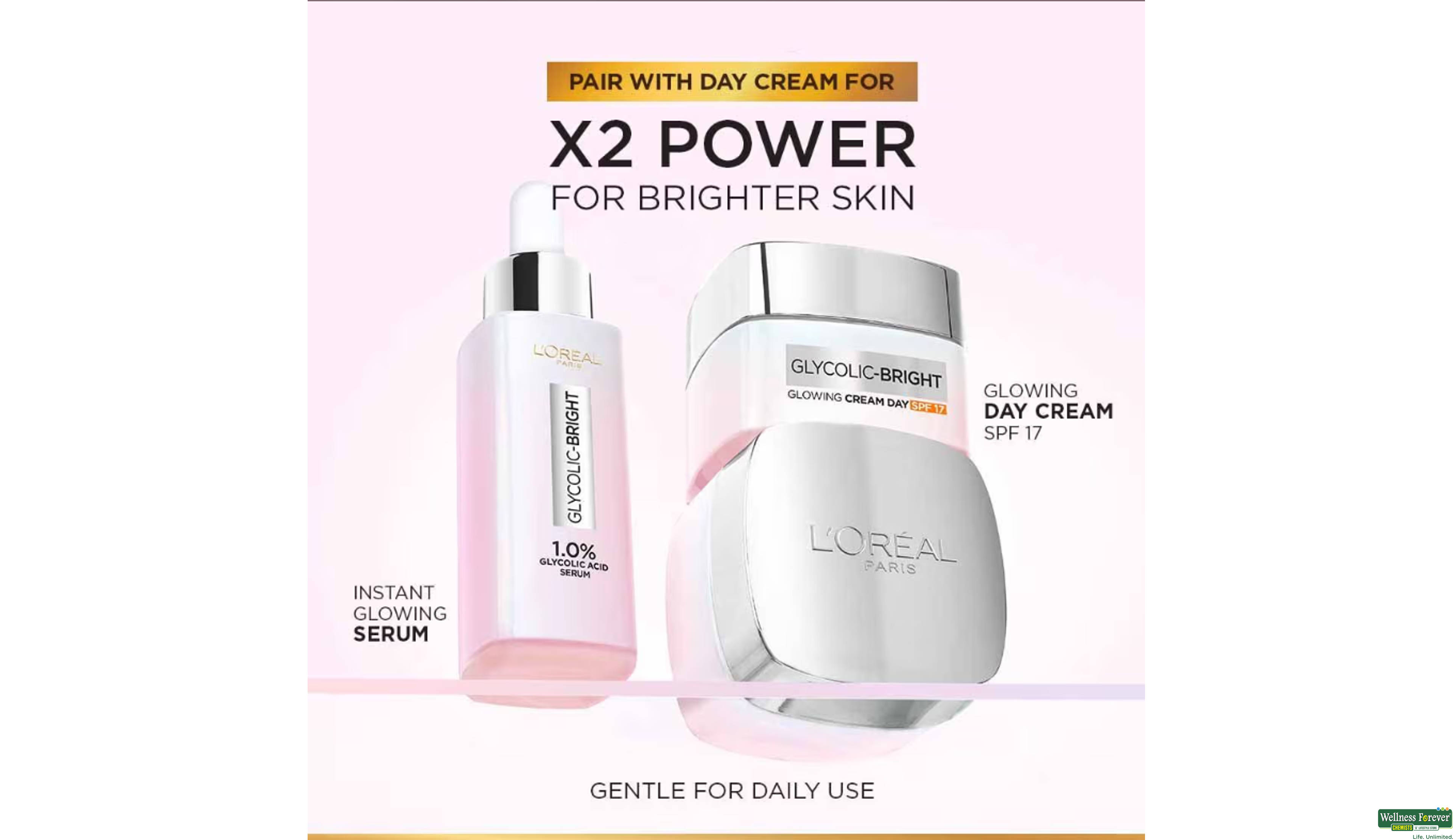 LOREAL GLYCOLIC SKIN BRIGHT SERUM 30ML- 9, 1PC, 