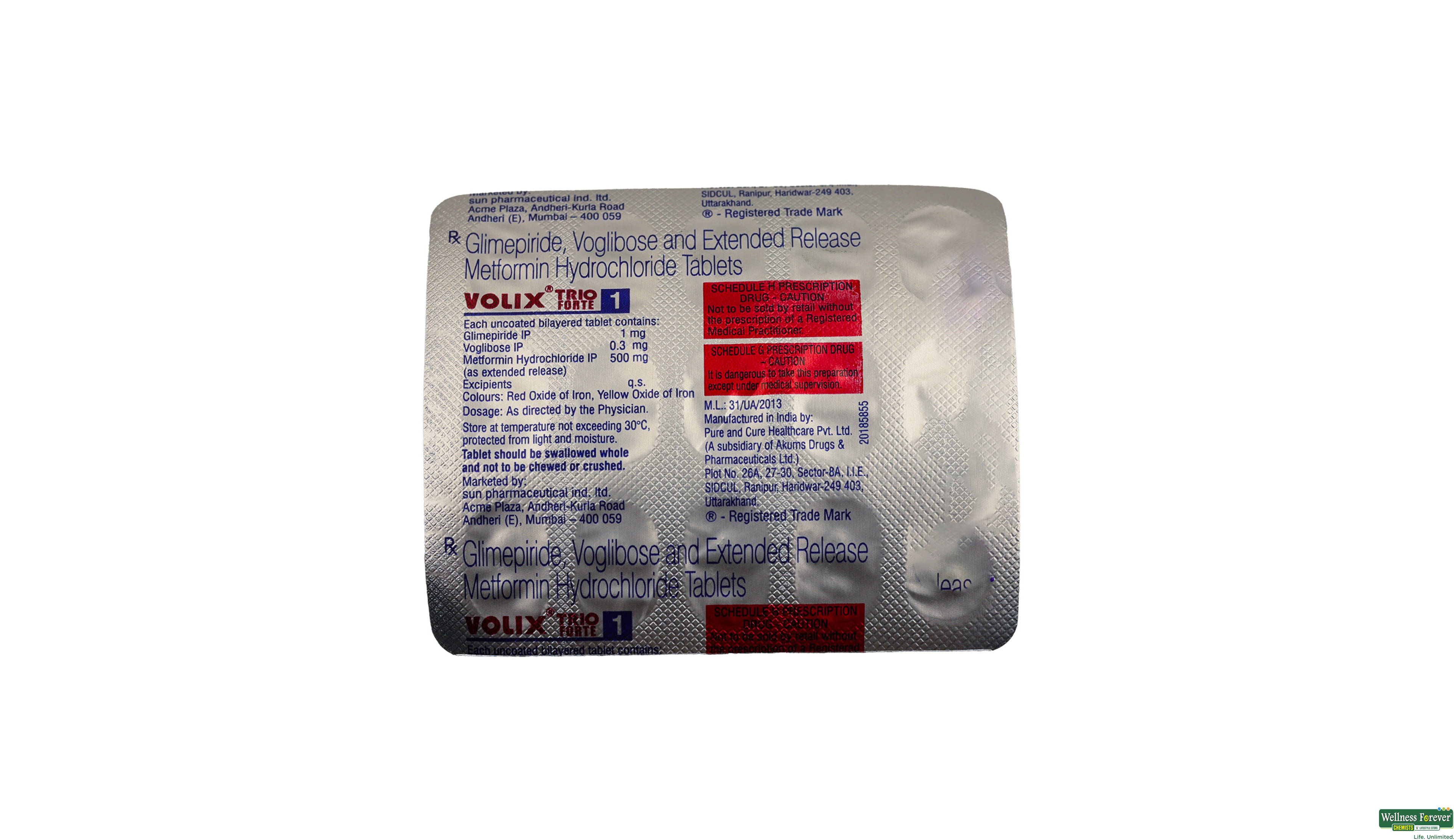 VOLIX TRIO FORTE 1MG 15TAB- 1, 15TAB, 