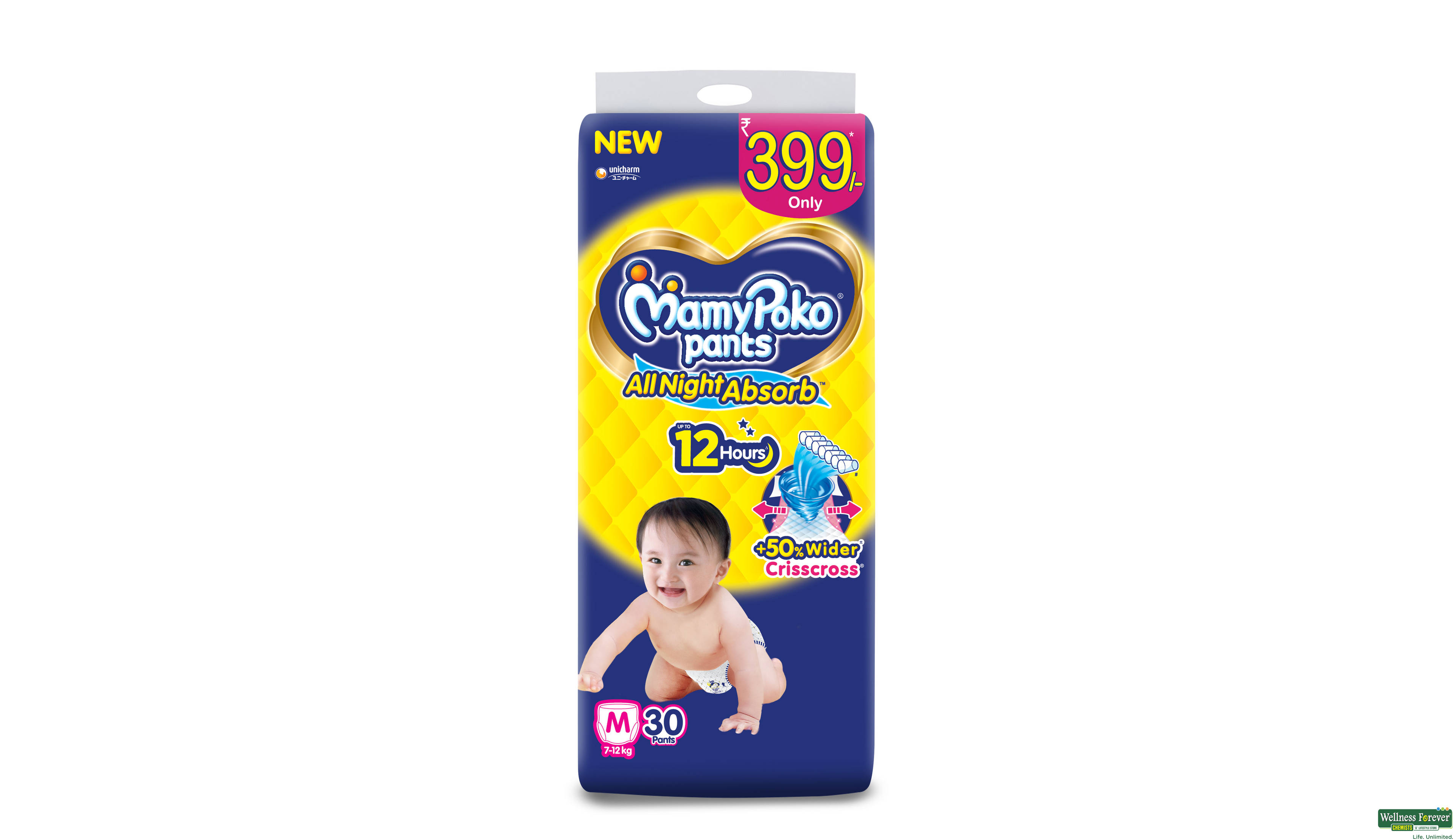 MAMYPOKO DIAP PANTS STANDARD M 30 PC- 1, 30PC, 