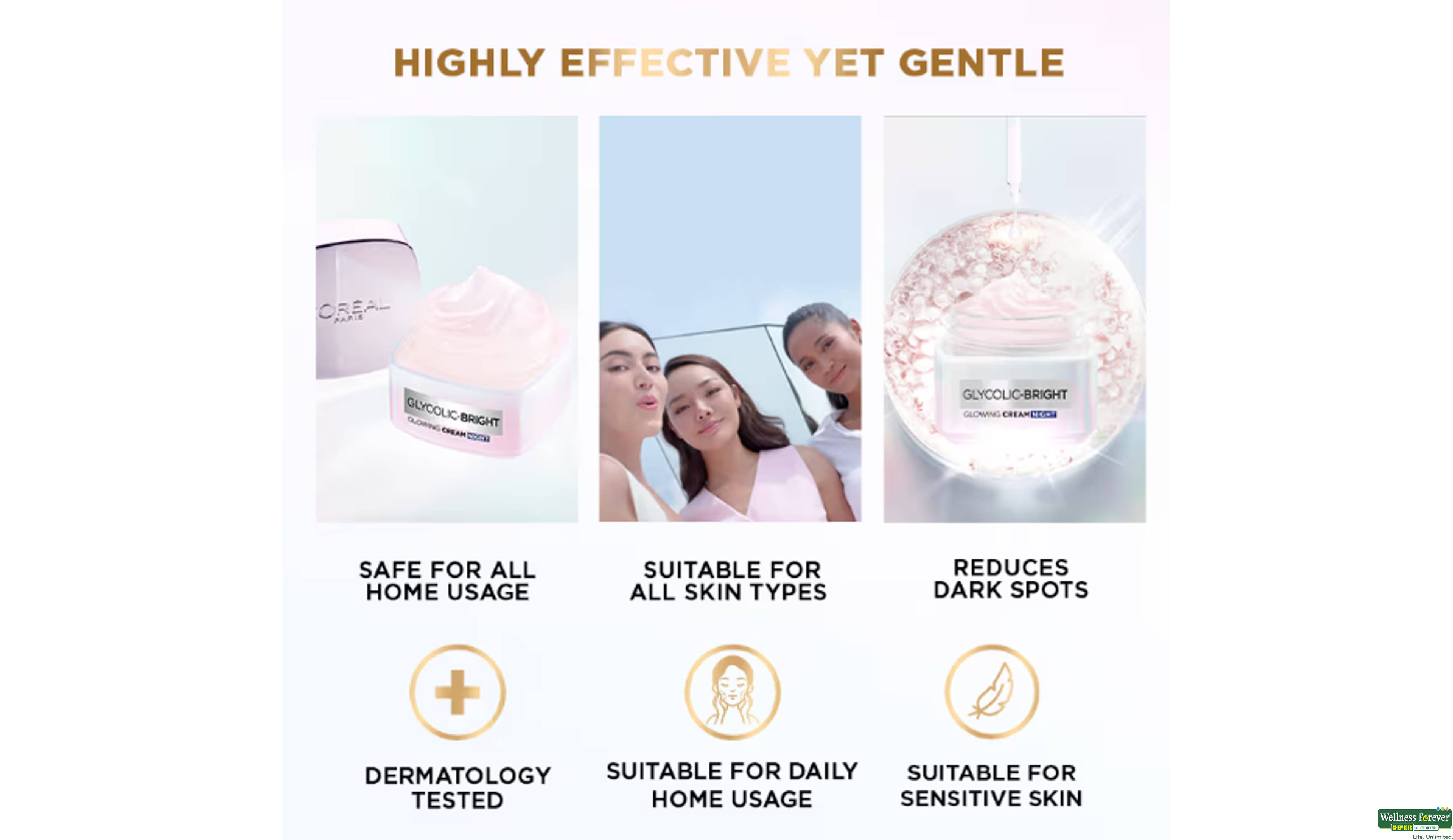 LOREAL GLYCOLIC NIGHT CREAM SPF 17 50ML- 10, 1PC, null