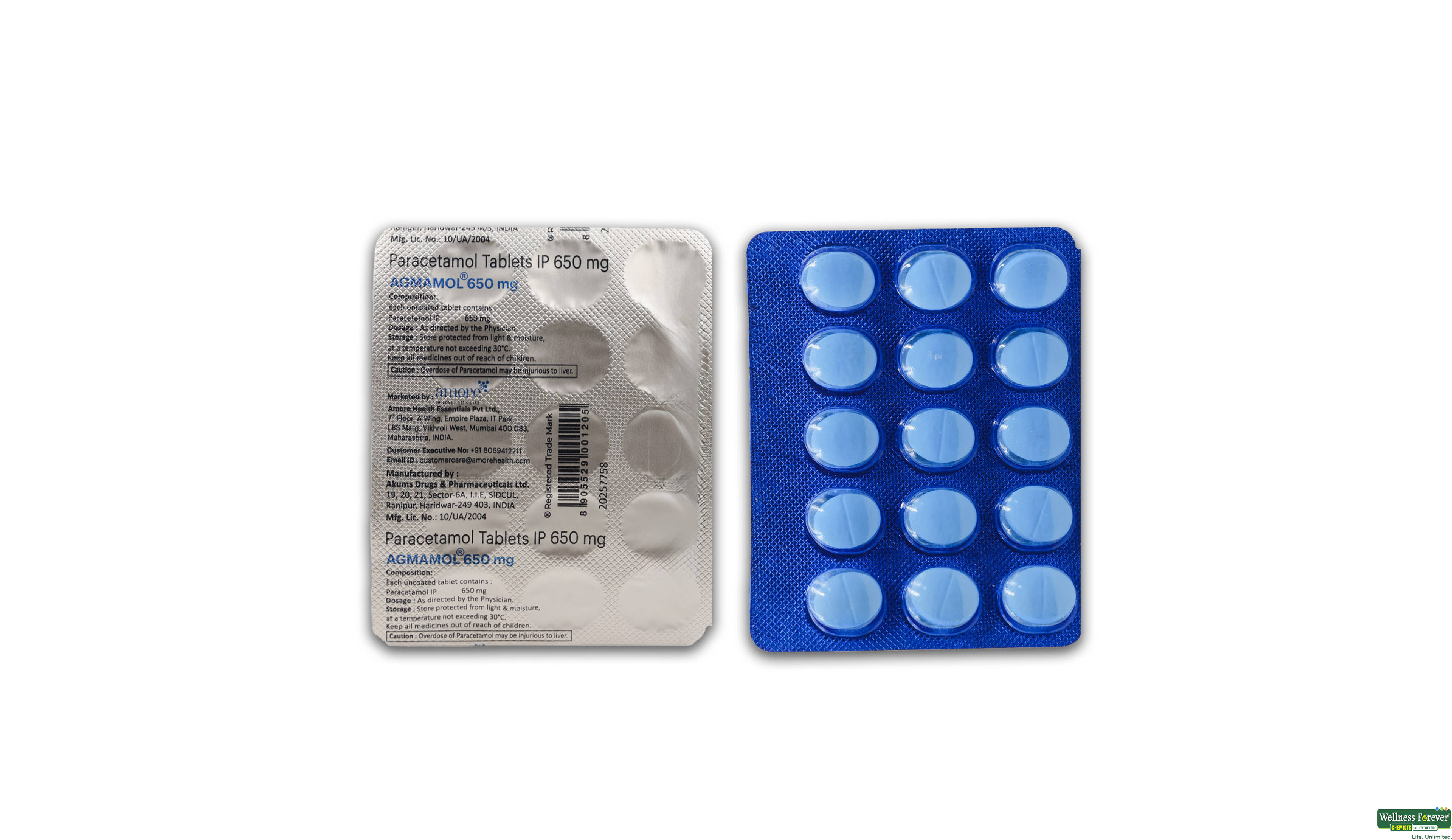 AGMAMOL 650MG 15TAB- 1, 15TAB, 