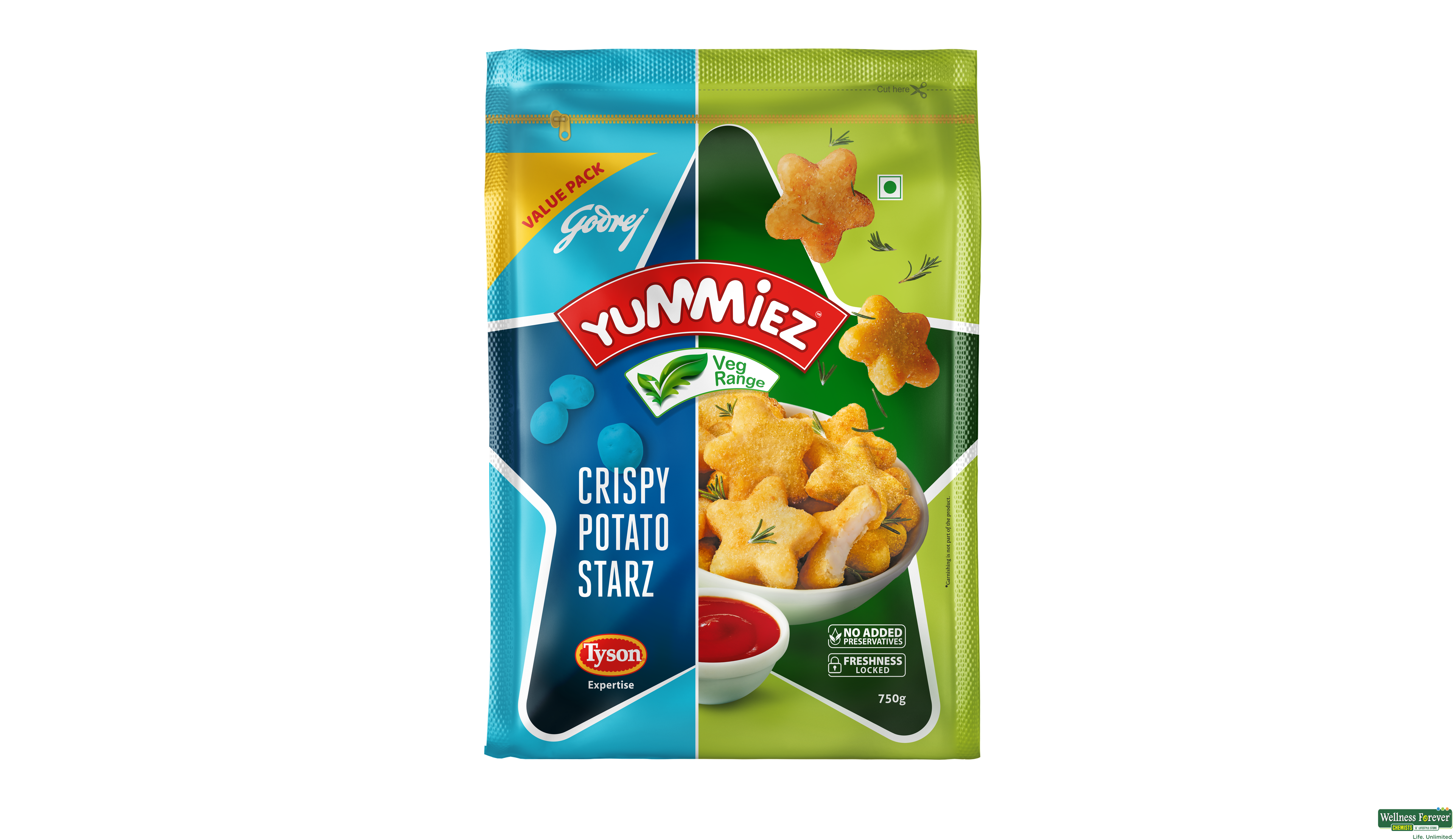 YUMMIEZ CRISPY POTATO STARZ 750G- 1, 750GM, 