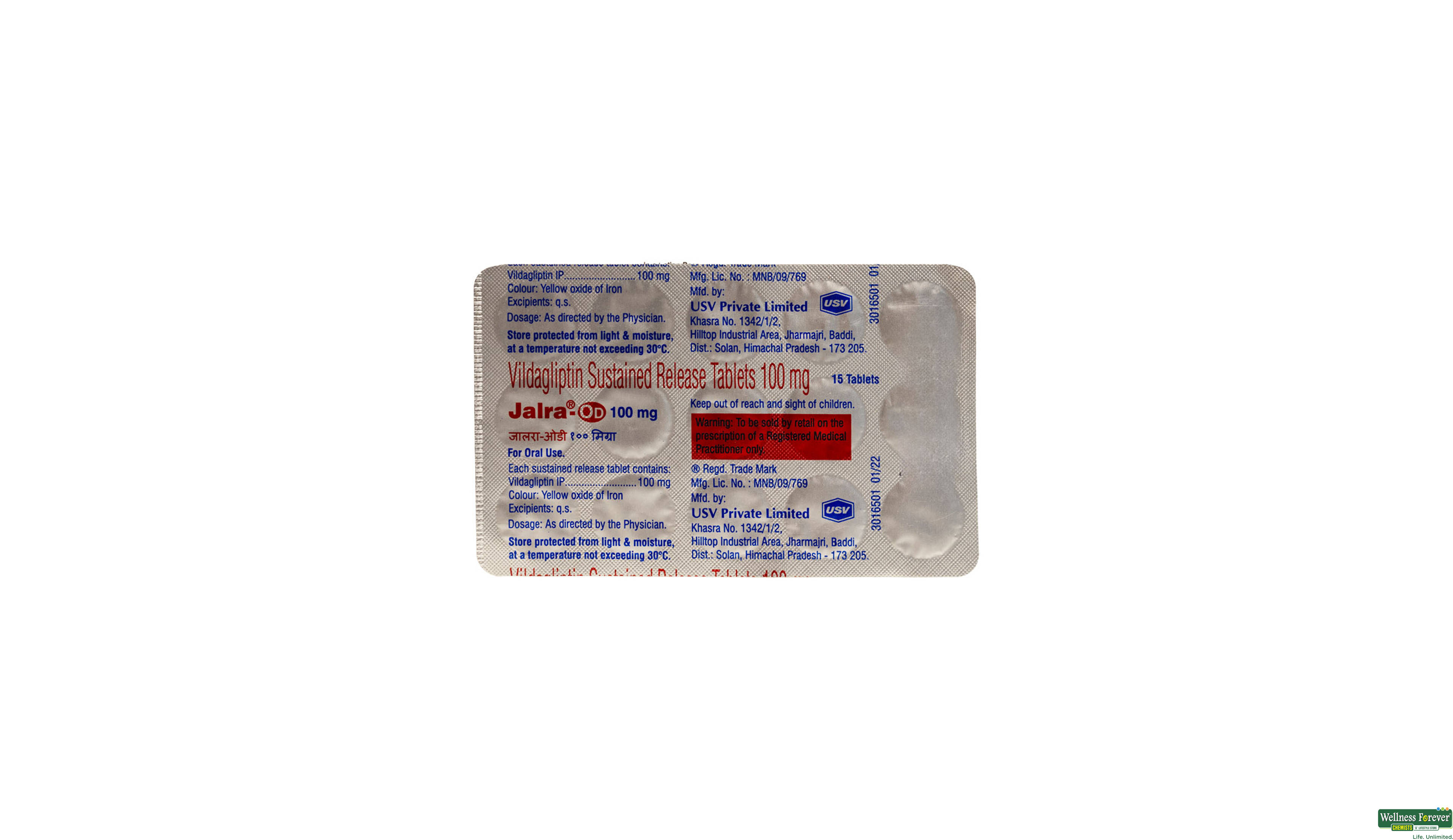 JALRA OD 100MG 15TAB- 2, 15TAB, 