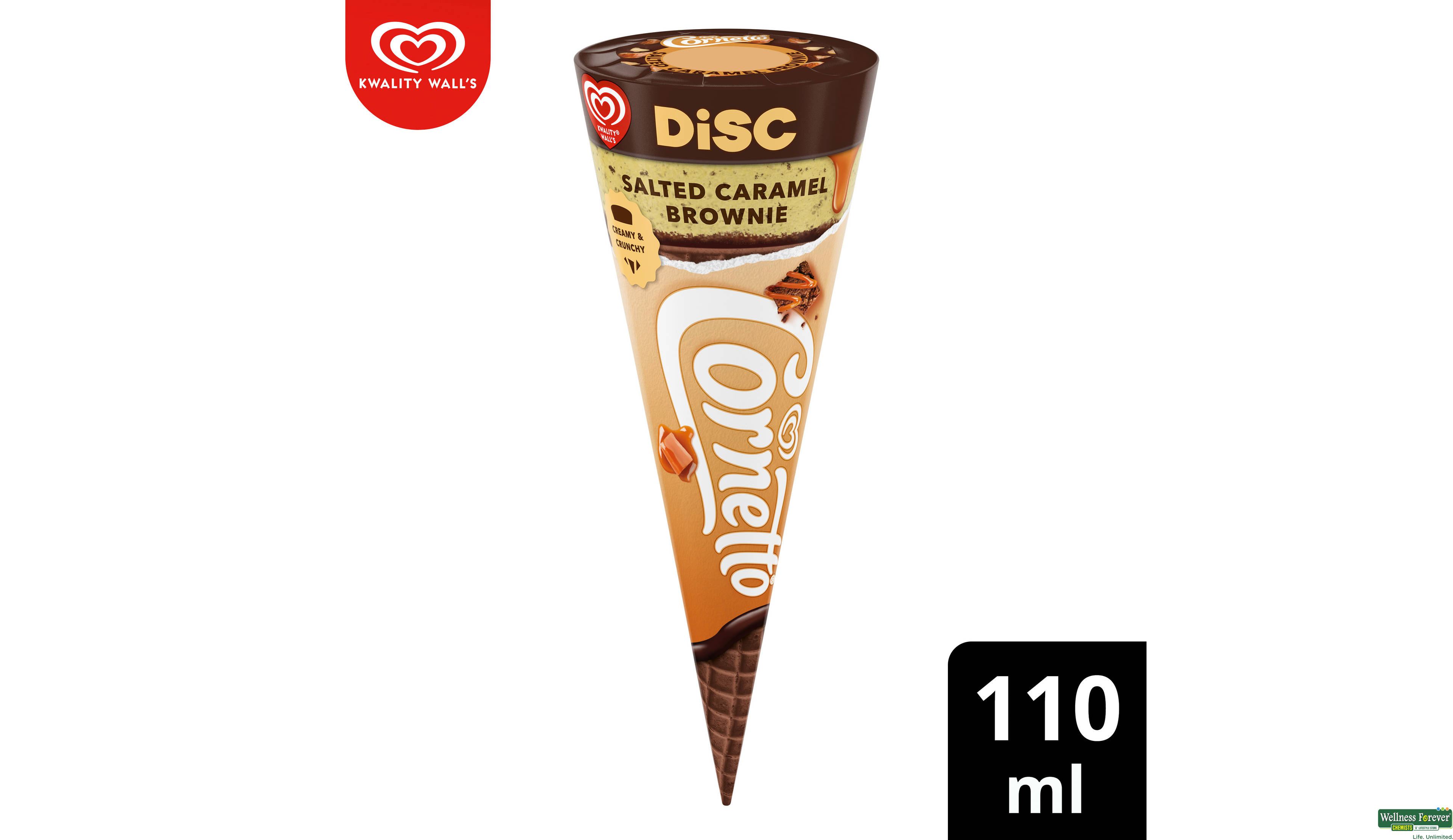 KW I/C CORNETTO SALTED CARAMEL BROWNIE 110ML- 2, 110ML, 