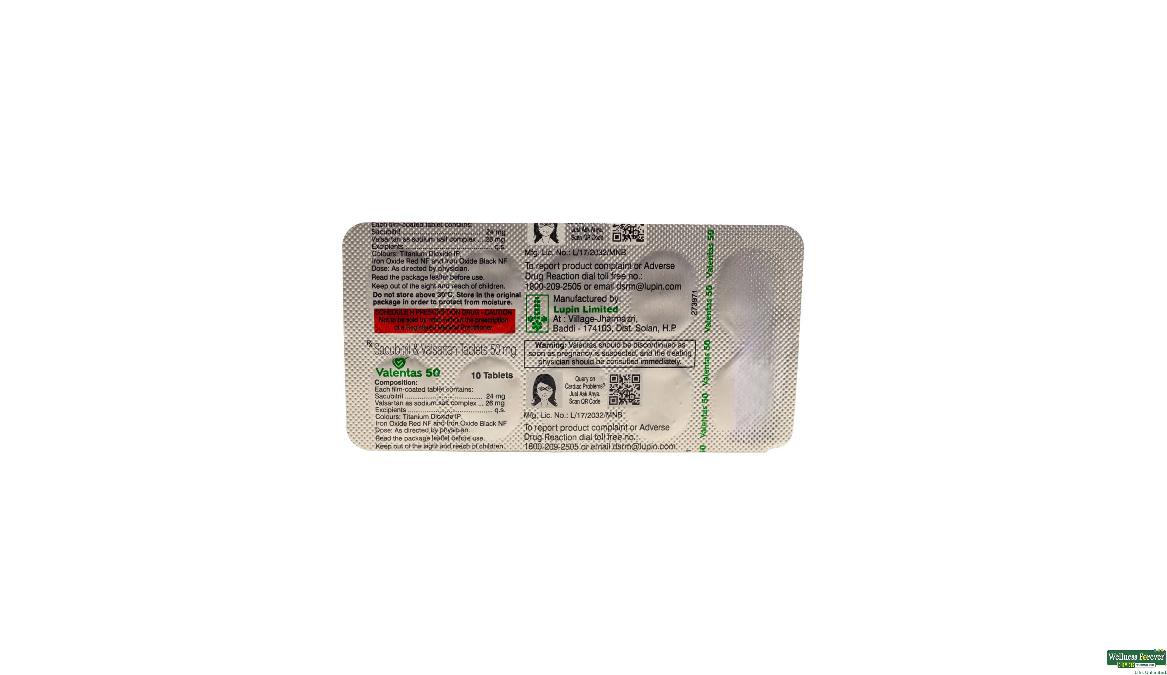 VALENTAS 50MG 10TAB- 2, 10TAB, null