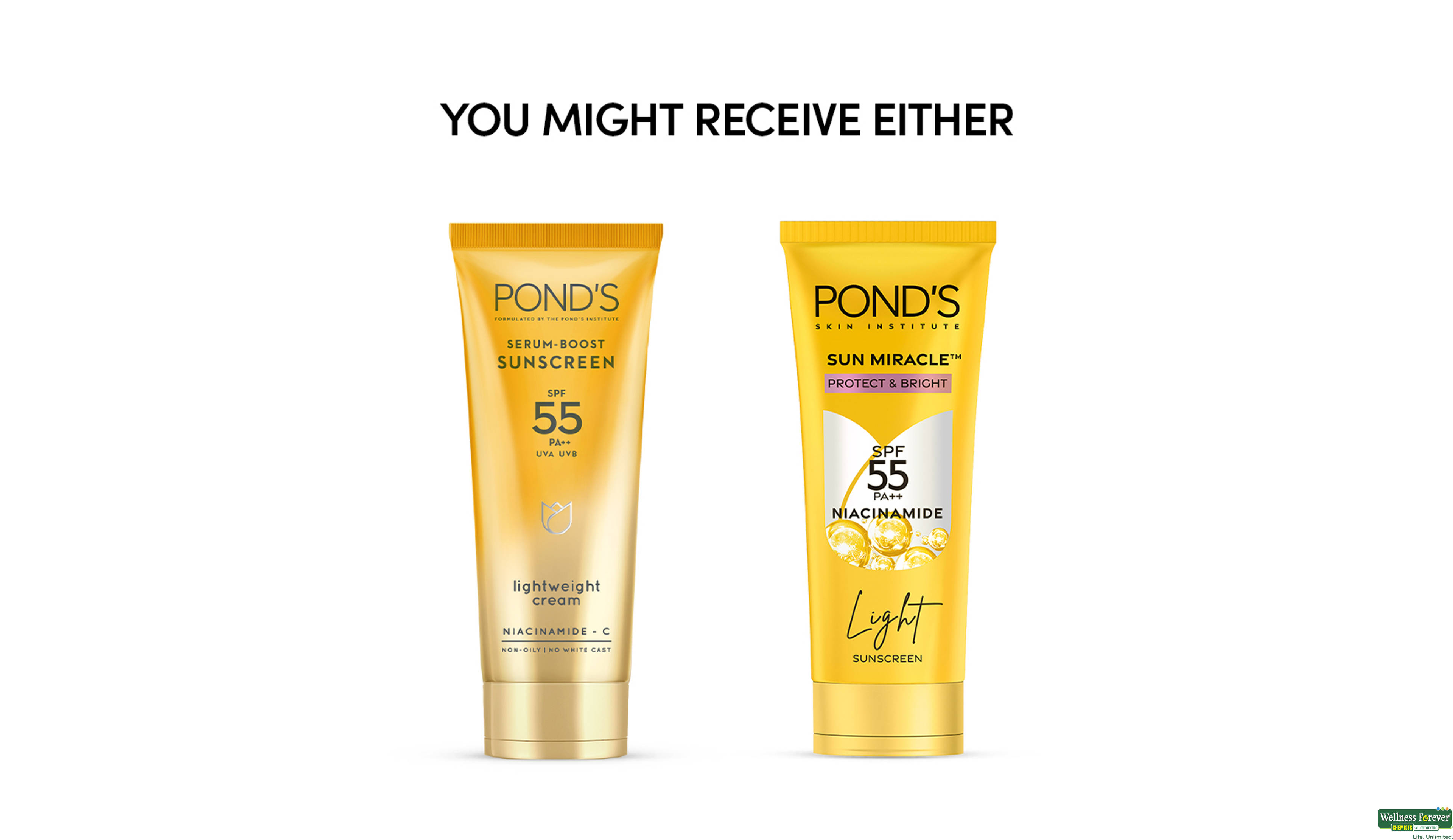 PONDS SUN MIRACLE SPF 55 NIACINAMIDE LIGHT SUNSCREEN 50GM- 3, 50GM, null