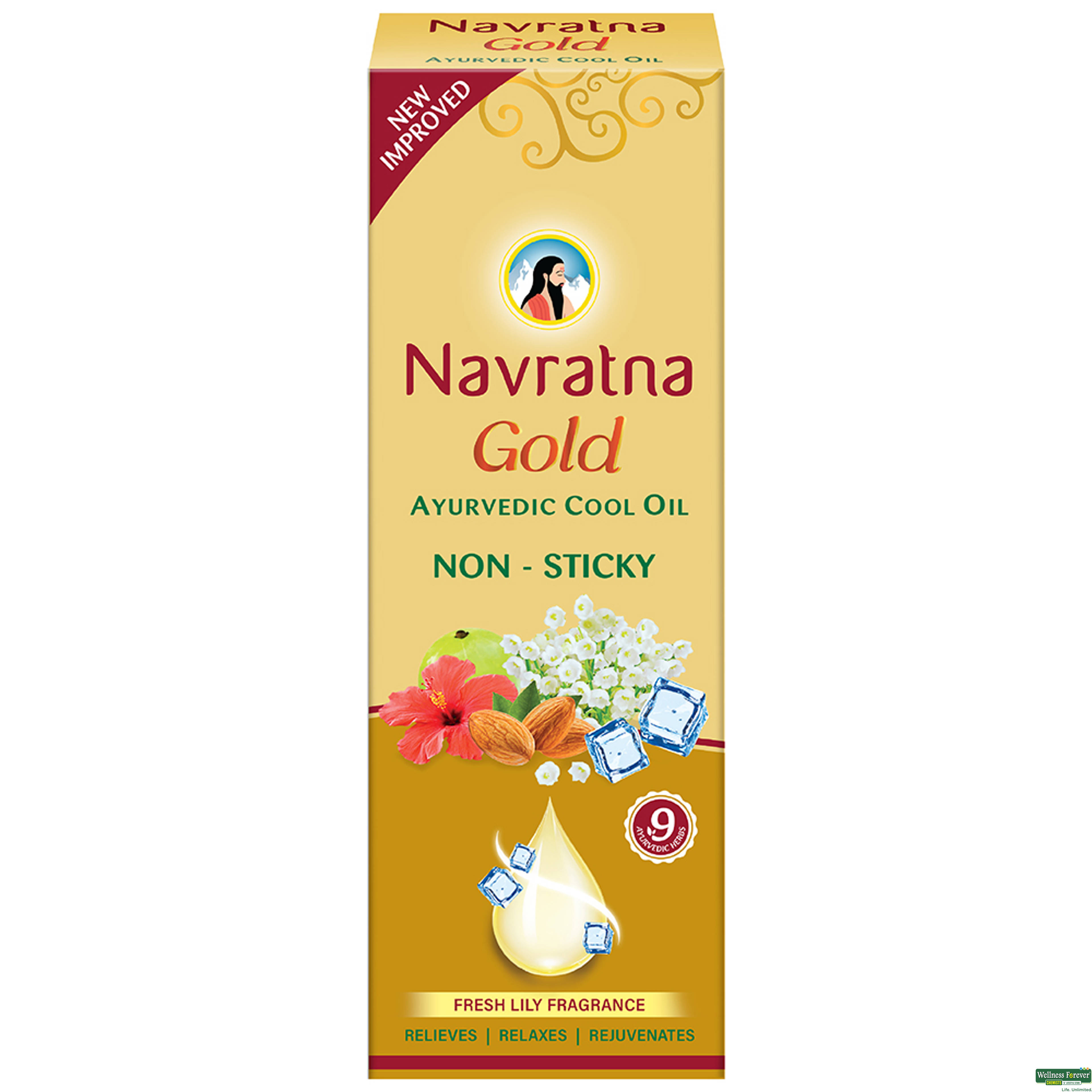 EMAMI NAVRATAN HR/OIL GOLD AYURVEDIC 200ML-image