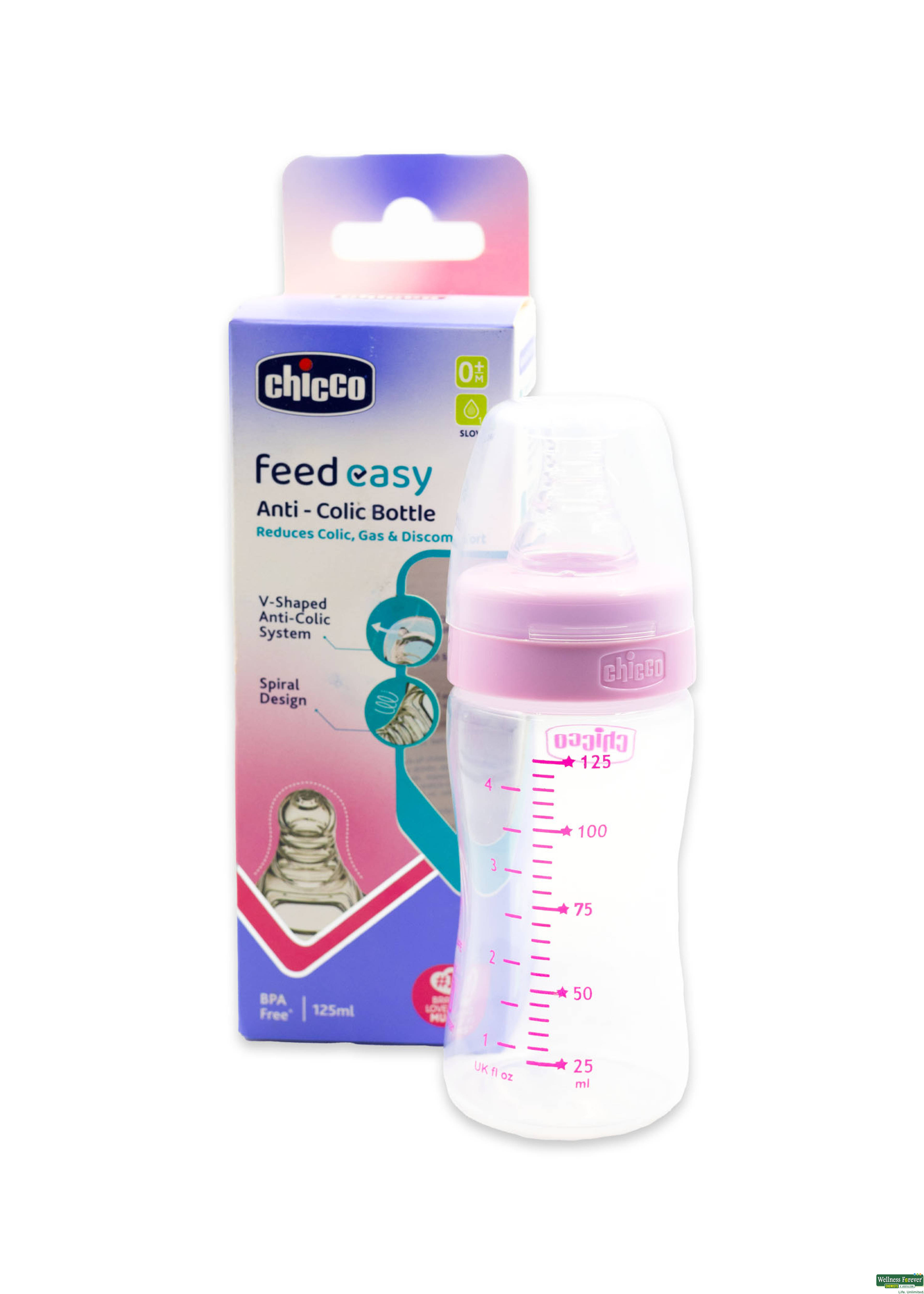 Chicco Easy Feeding Bottle Pink 125ml-image