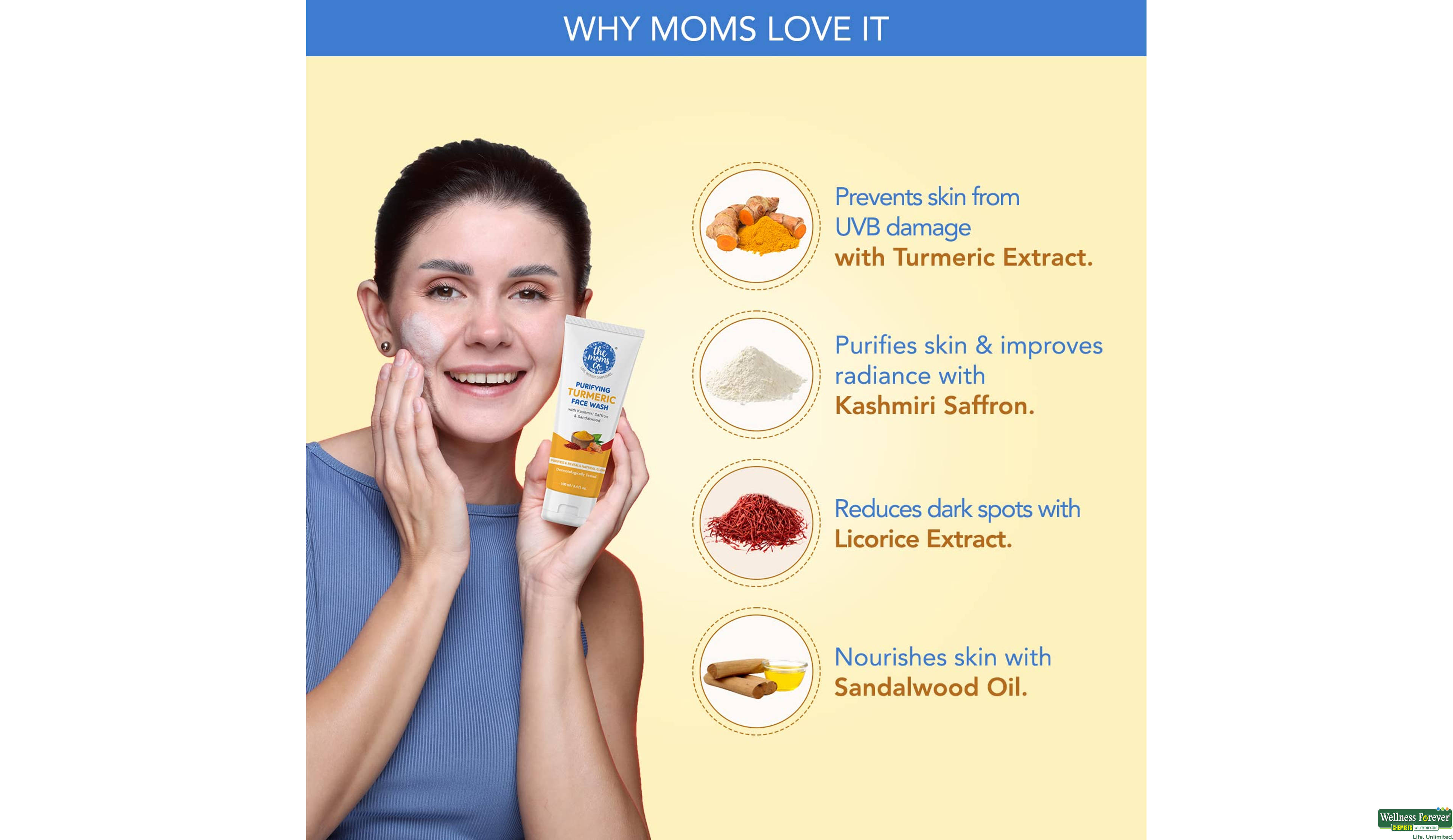 THE MOMS CO.F/WASH TURMERIC 100ML- 2, 100ML, null