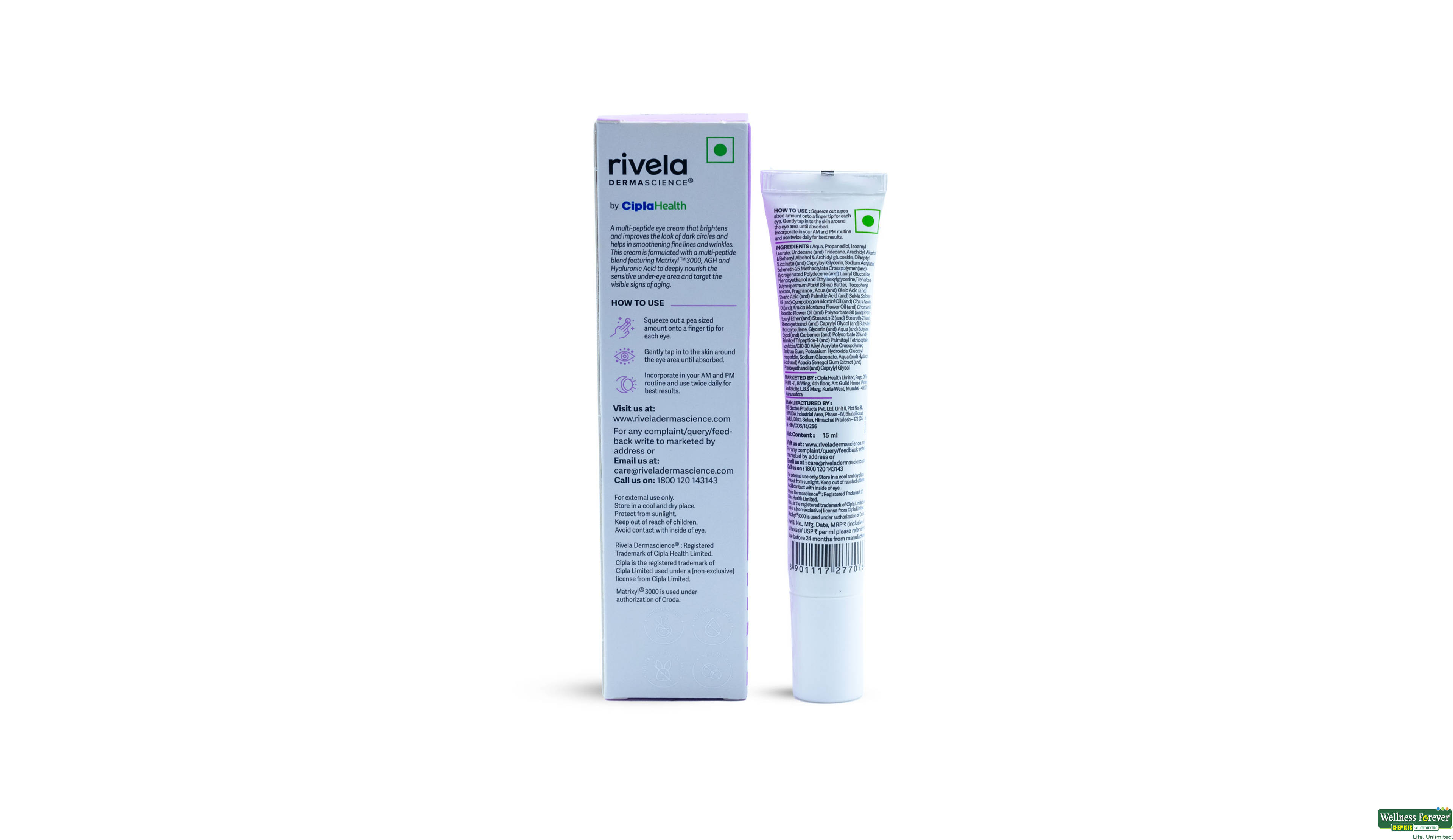 RIVELA MULTI-PEPTIDE UNDER EYE CREAM 15ML- 3, 15ML, null