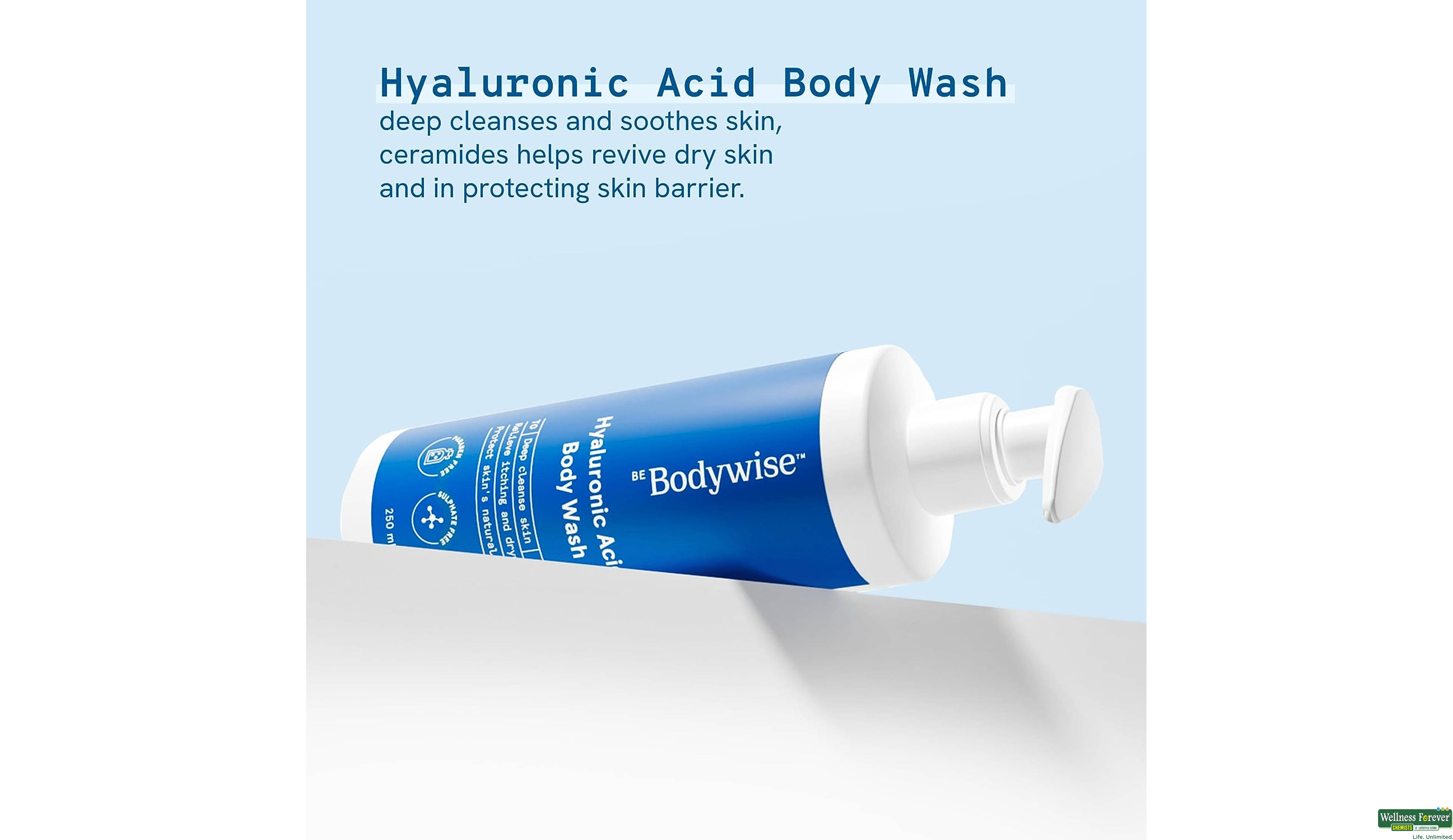 BE BODYWISE HYALURONIC ACID BODY WASH 250ML- 4, 250ML, 