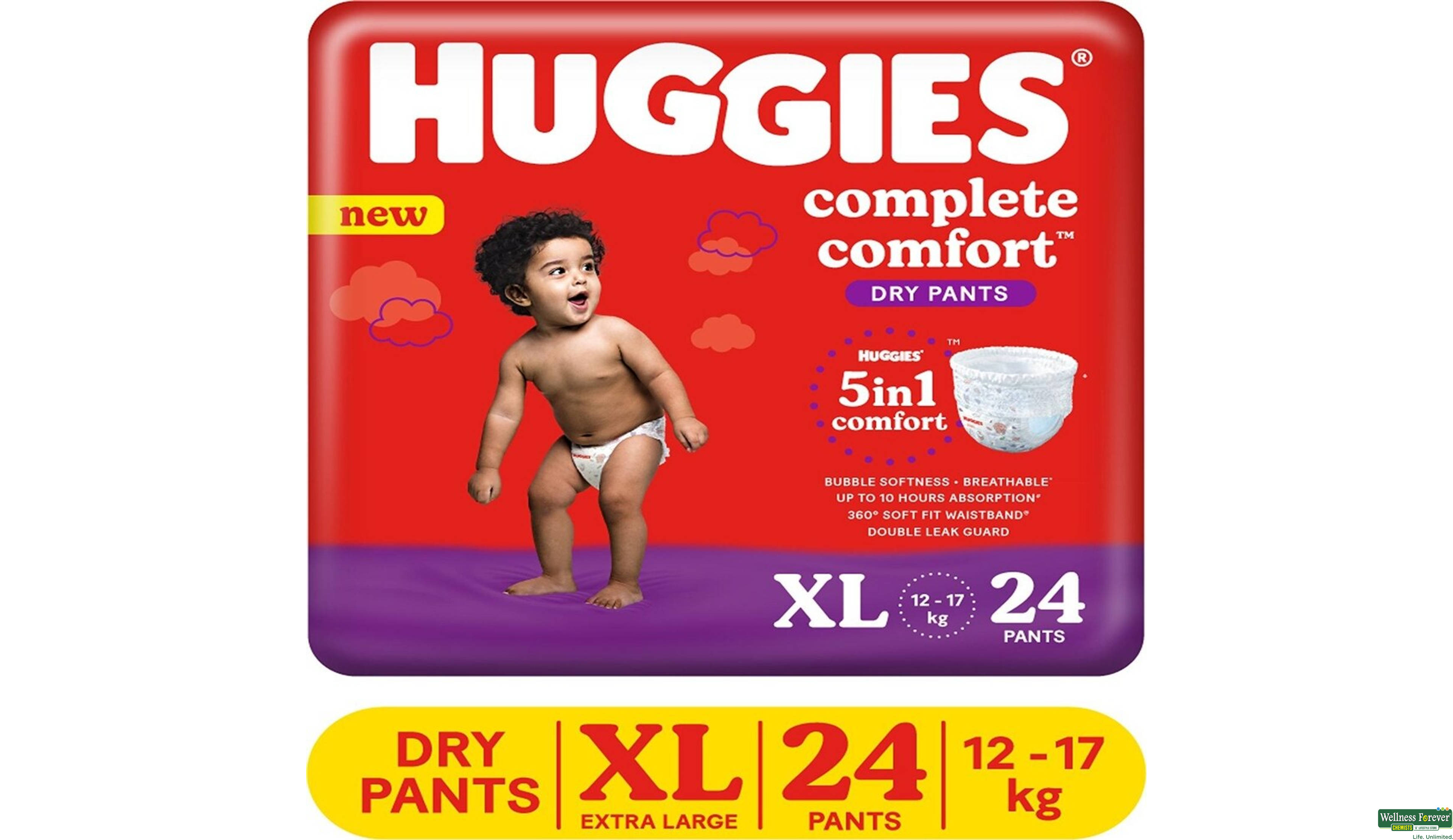 HUGG DIAP DRY PANTS XL 24PC- 1, 24PC, null