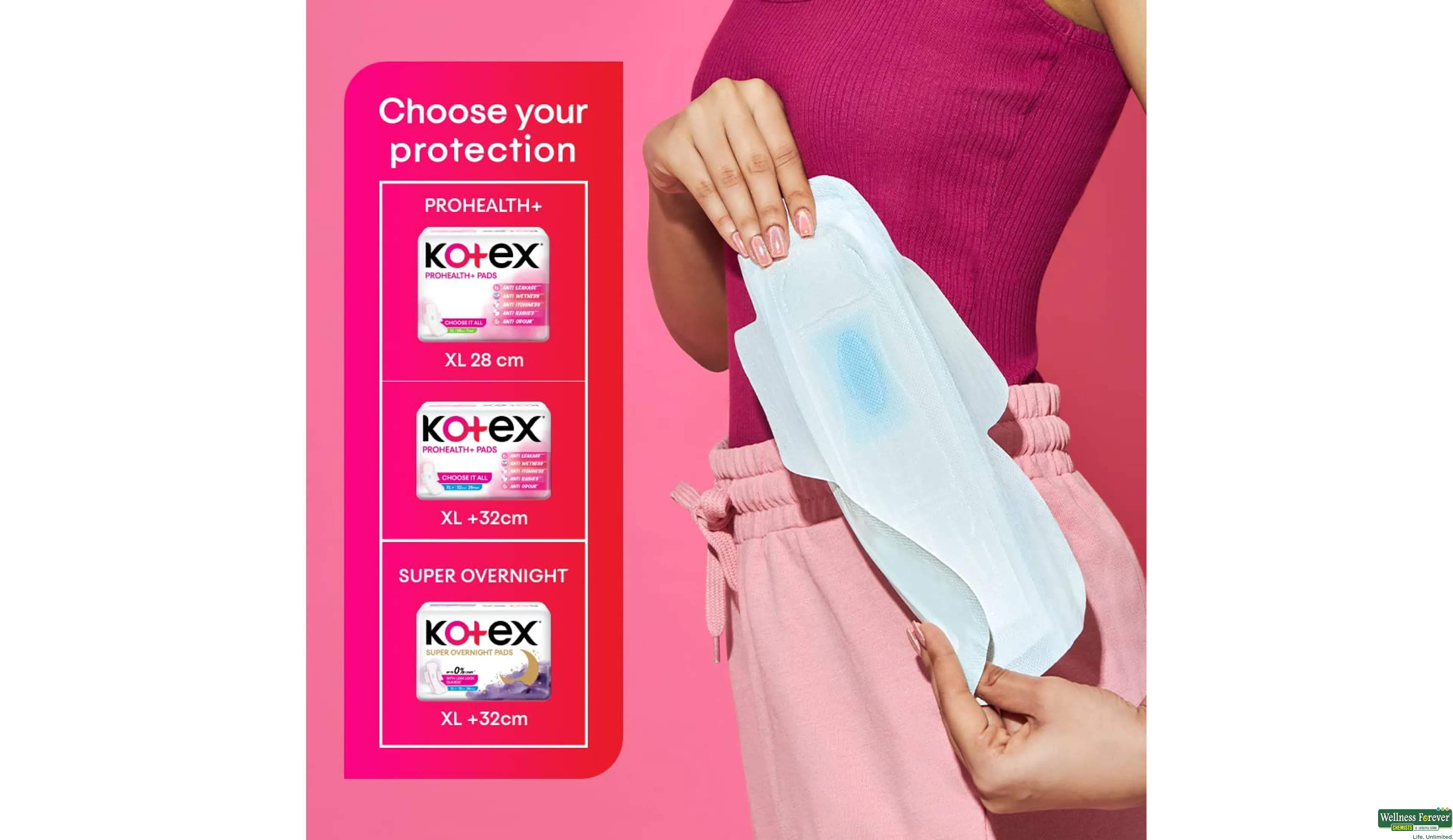 Buy U By Kotex Maximum Protection Pads Over Night online at