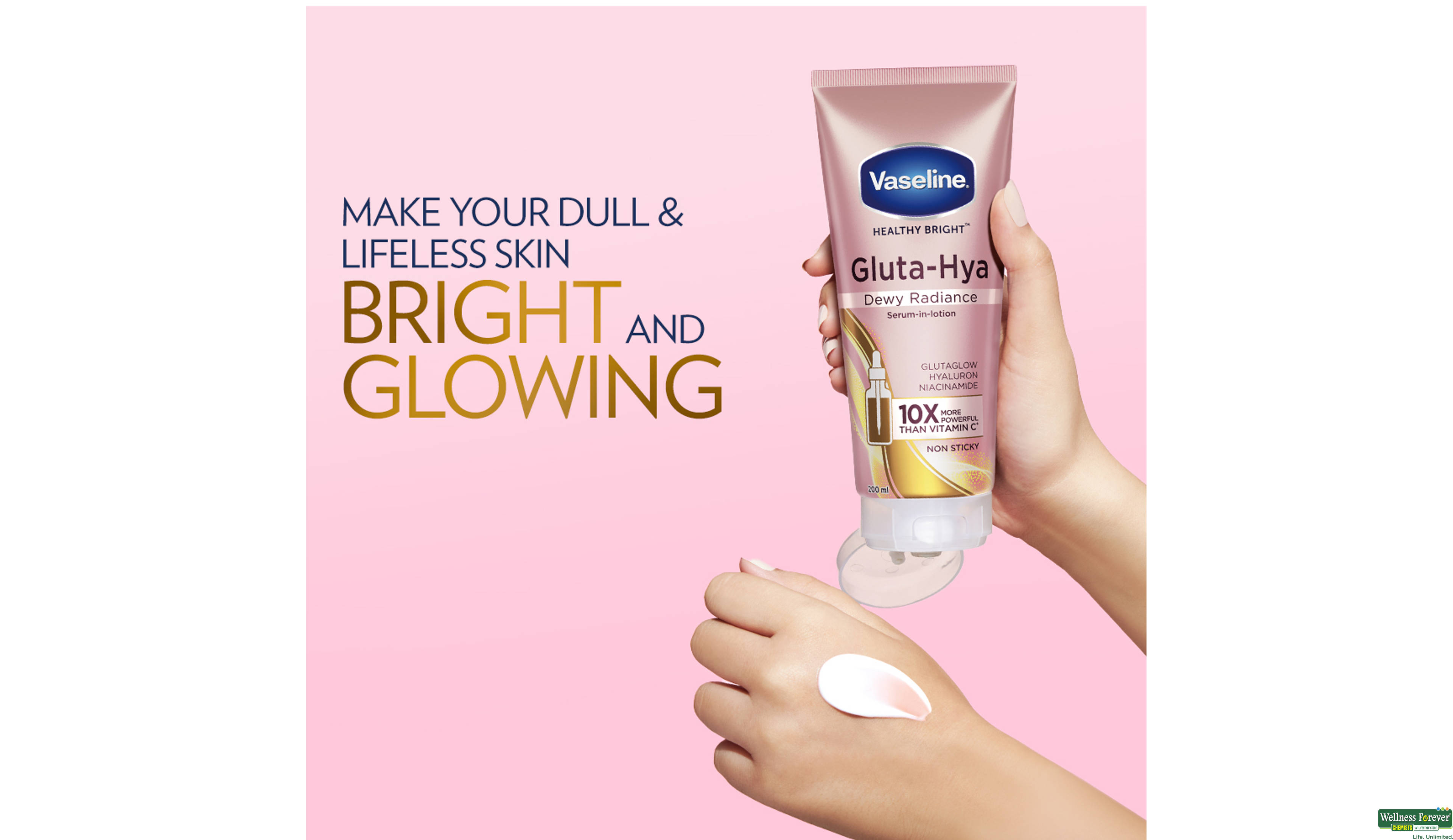 VASELINE GLUTA HYA RAIDANCE GLOW 200ML- 3, 200ML, null