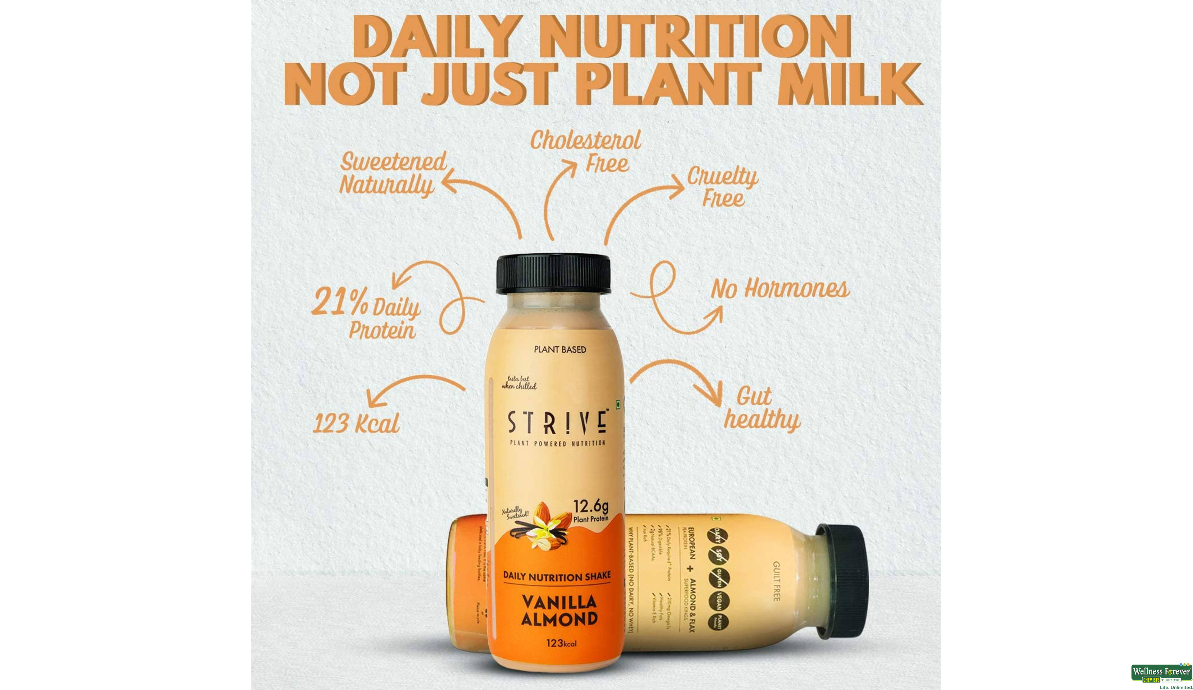 STRIVE NUTRI SHAKE VANILLA ALMOND 200ML- 3, 200ML, null