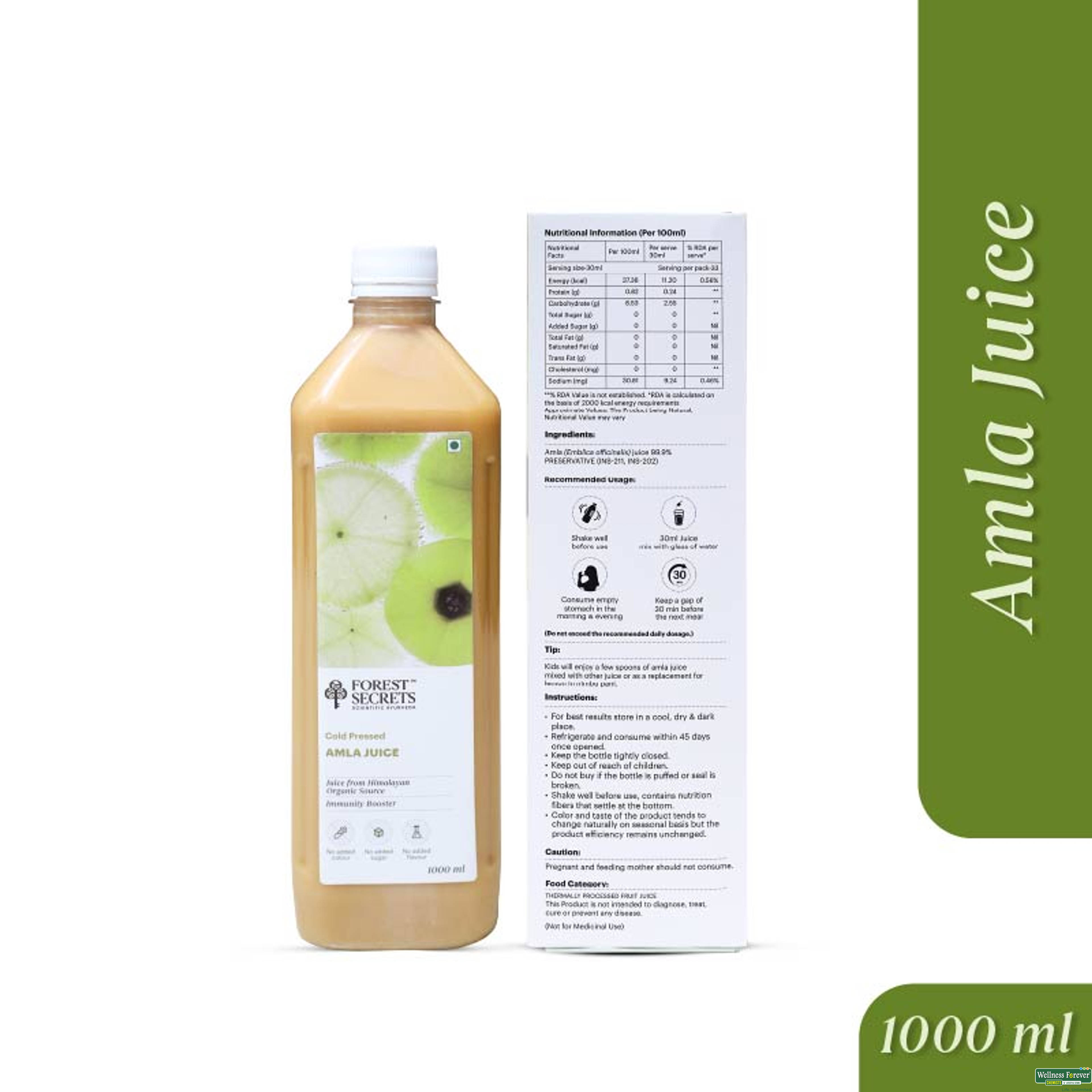 Forest Secrets Cold Pressed Amla Juice, 1 Liter-image