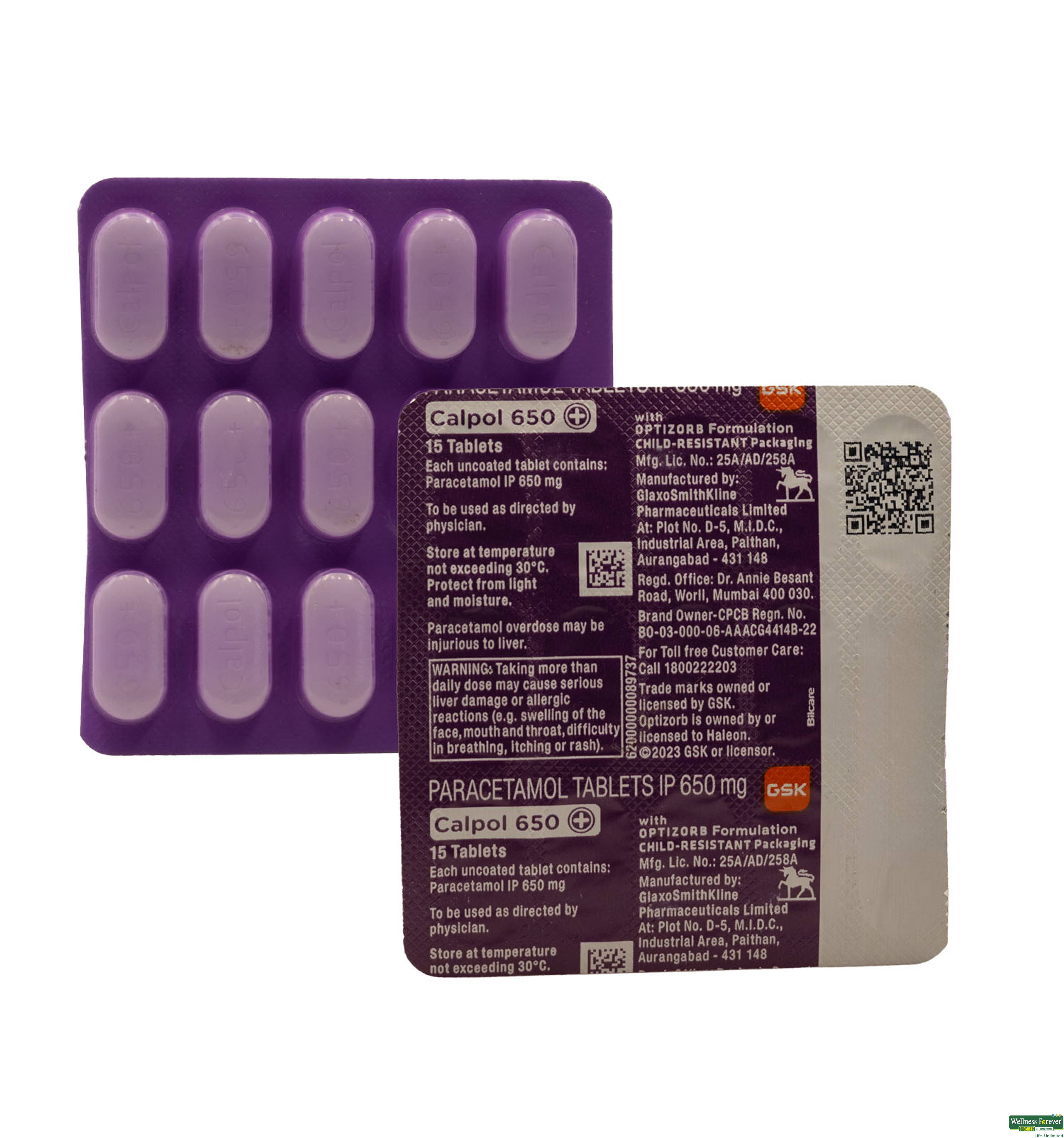 Calpol 650Mg Plus 15 Tablets-image