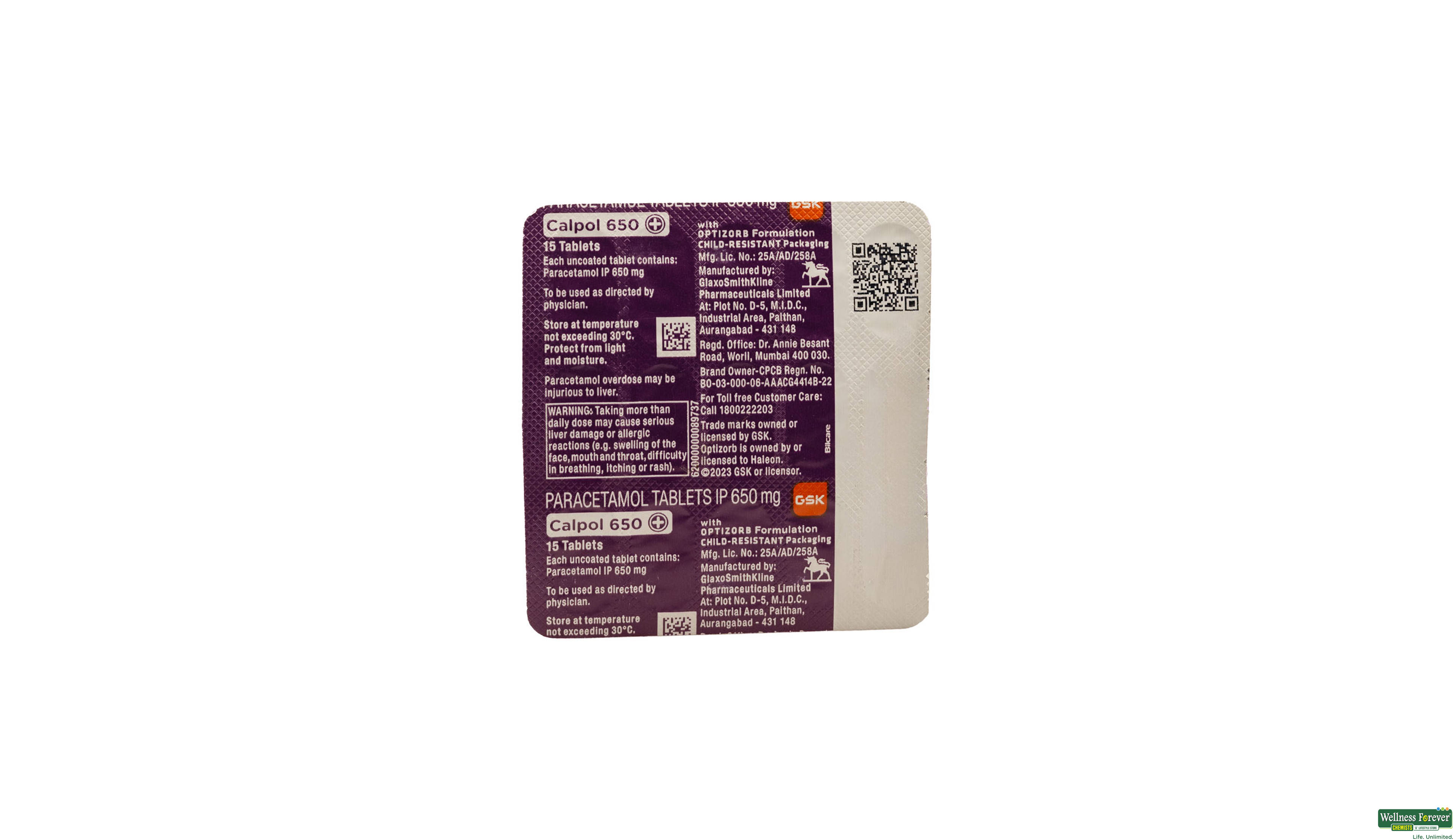 CALPOL 650MG PLUS 15TAB- 2, 15TAB, Effective relief from moderate pain and fever
Higher dosage for long-lasting comfort
Gentle on the stomach compared to NSAIDs
Starts working within 30 minutes to reduce fever and ease pain