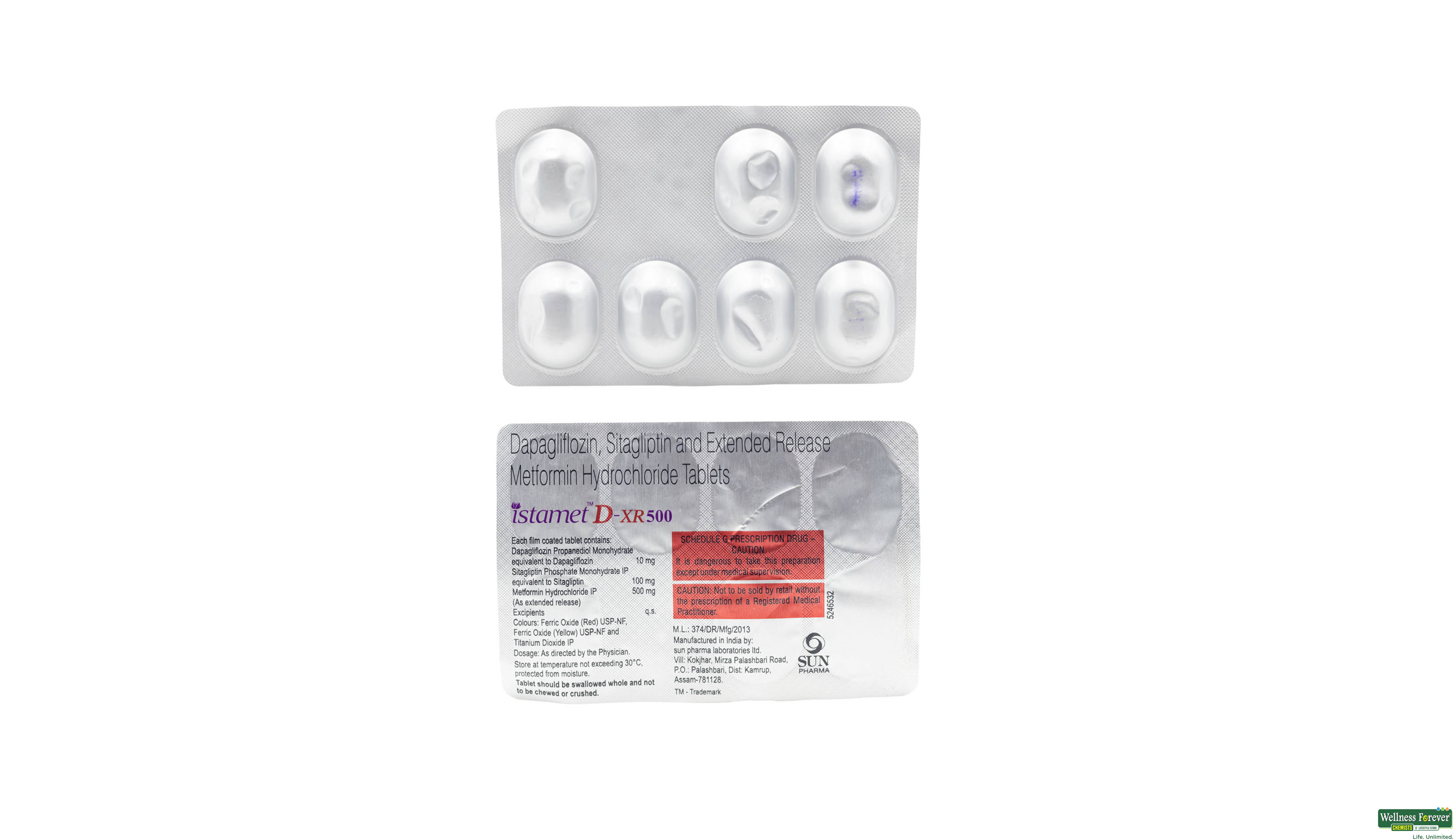 ISTAMET D XR 500MG 7TAB- 1, 7TAB, null