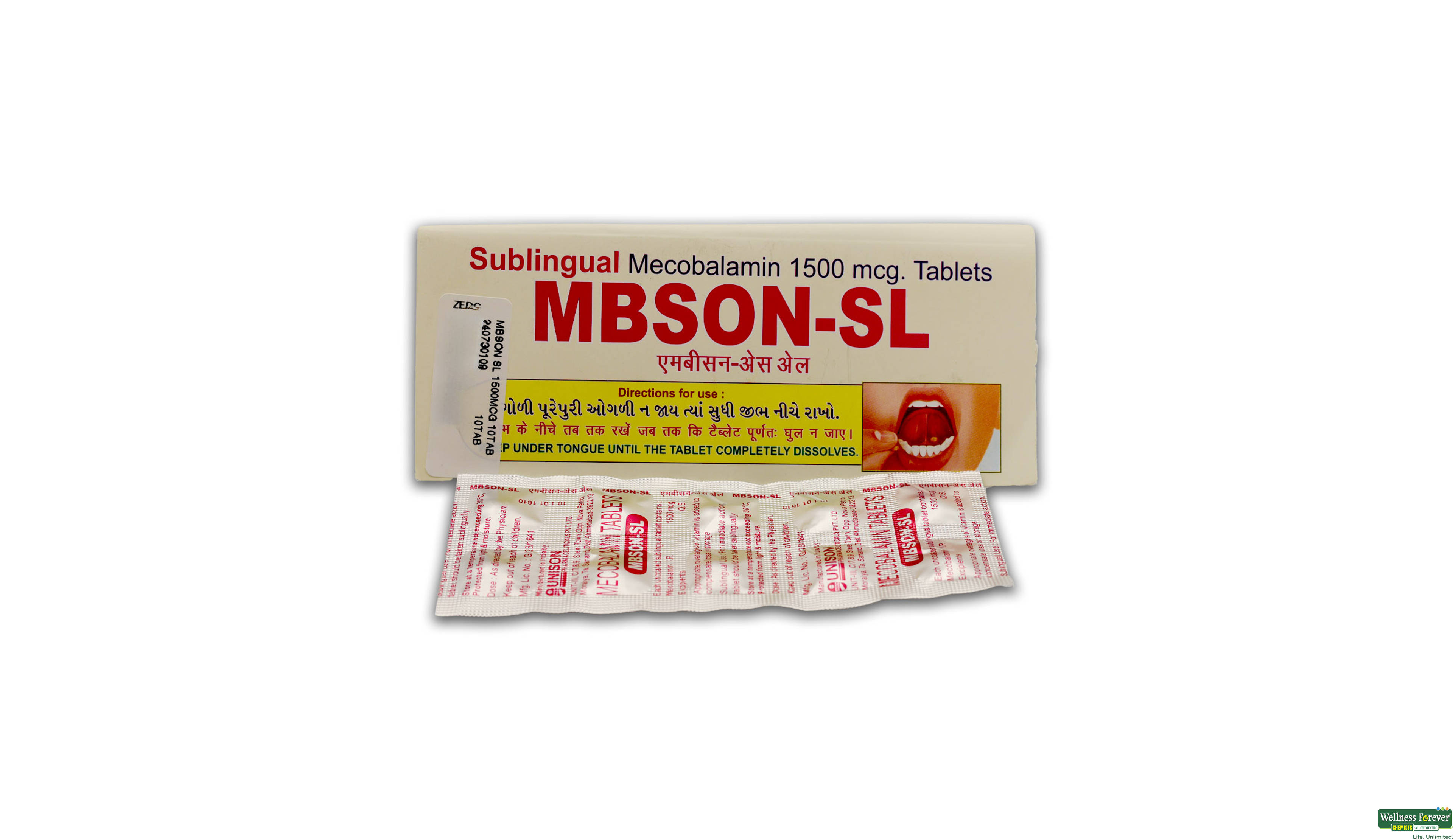 MBSON SL 1500MCG 10TAB- 1, 10TAB, null