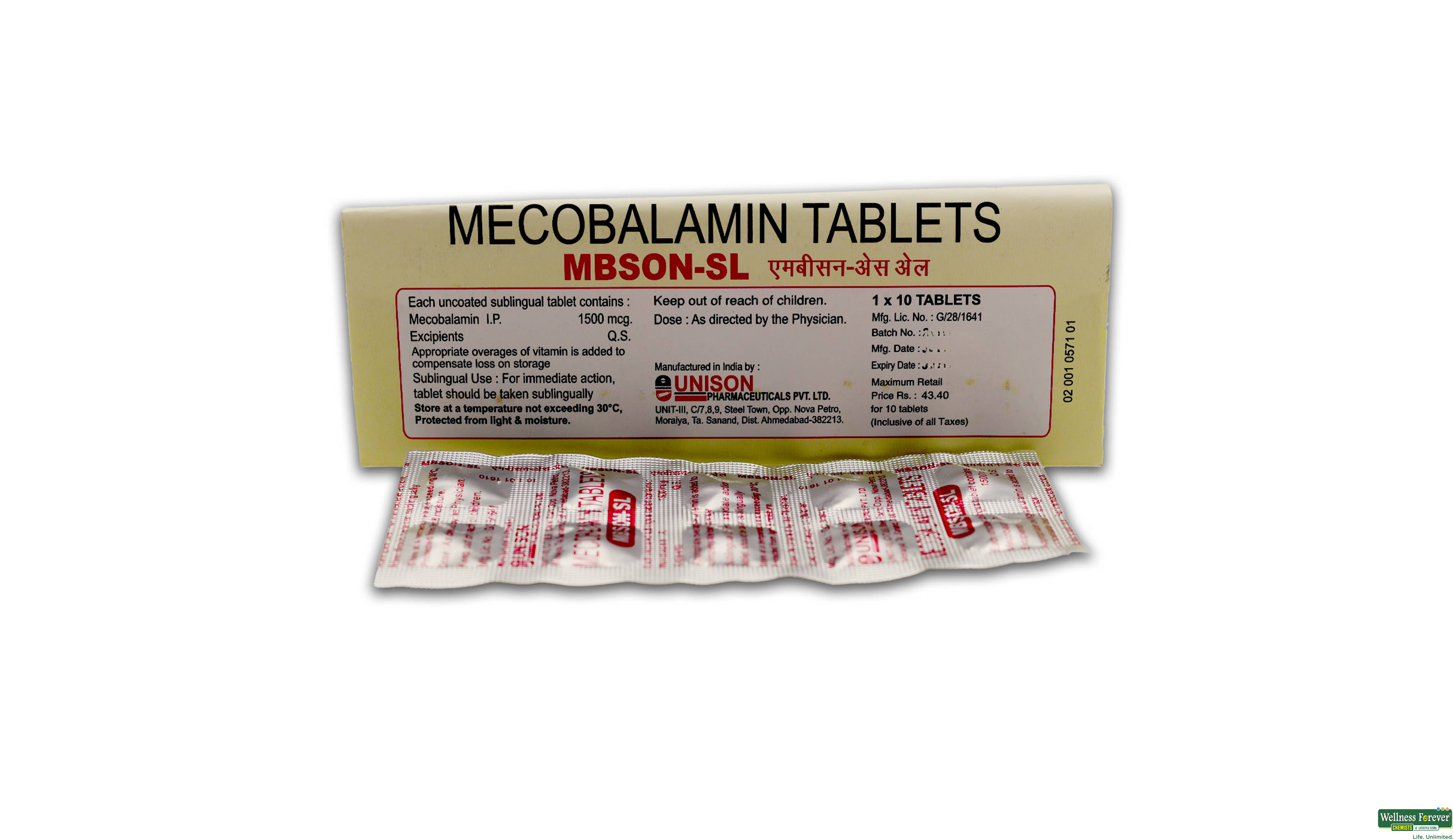 MBSON SL 1500MCG 10TAB- 2, 10TAB, null