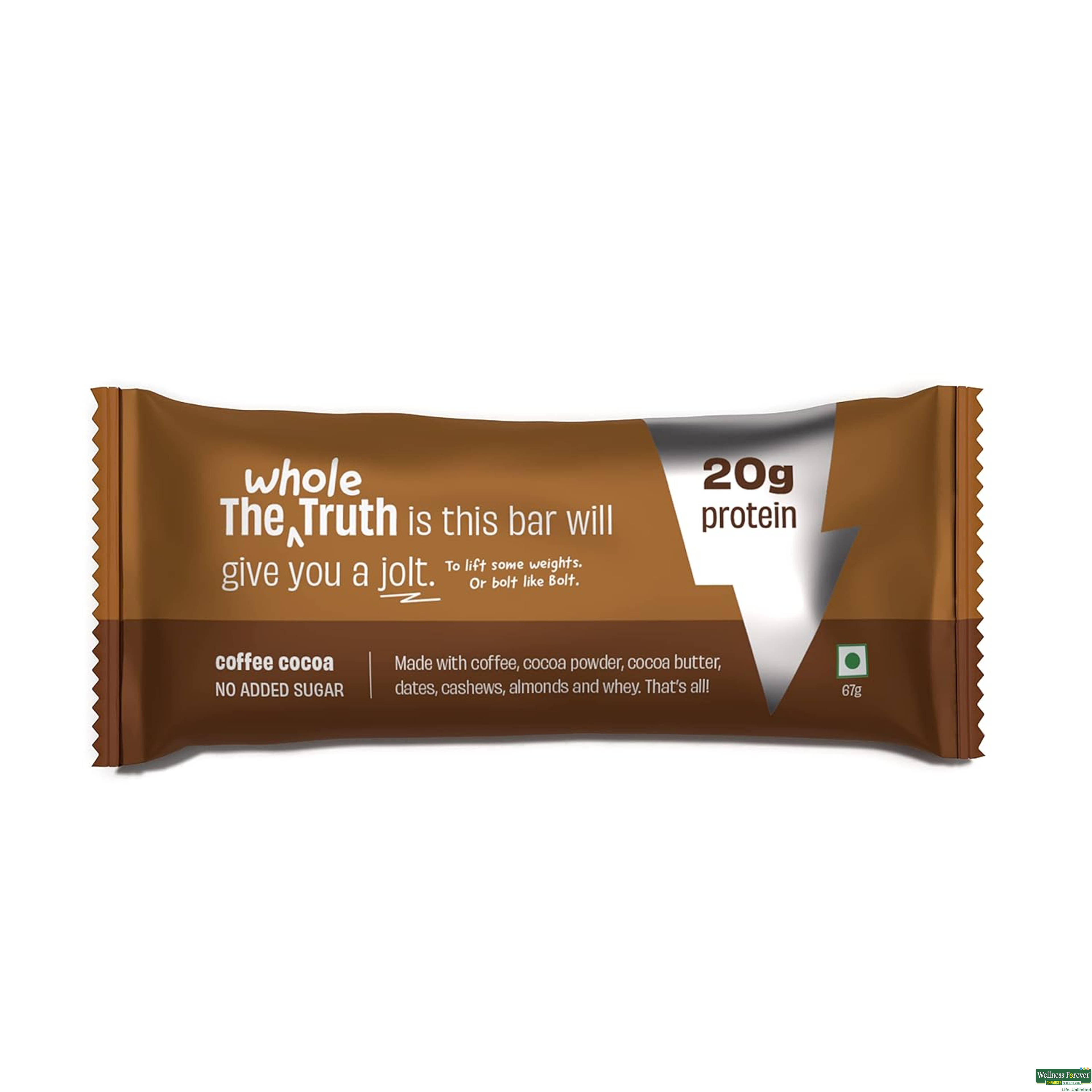 THE WHOLE T PROTEIN BAR COFFEE COCOA 67GM-image