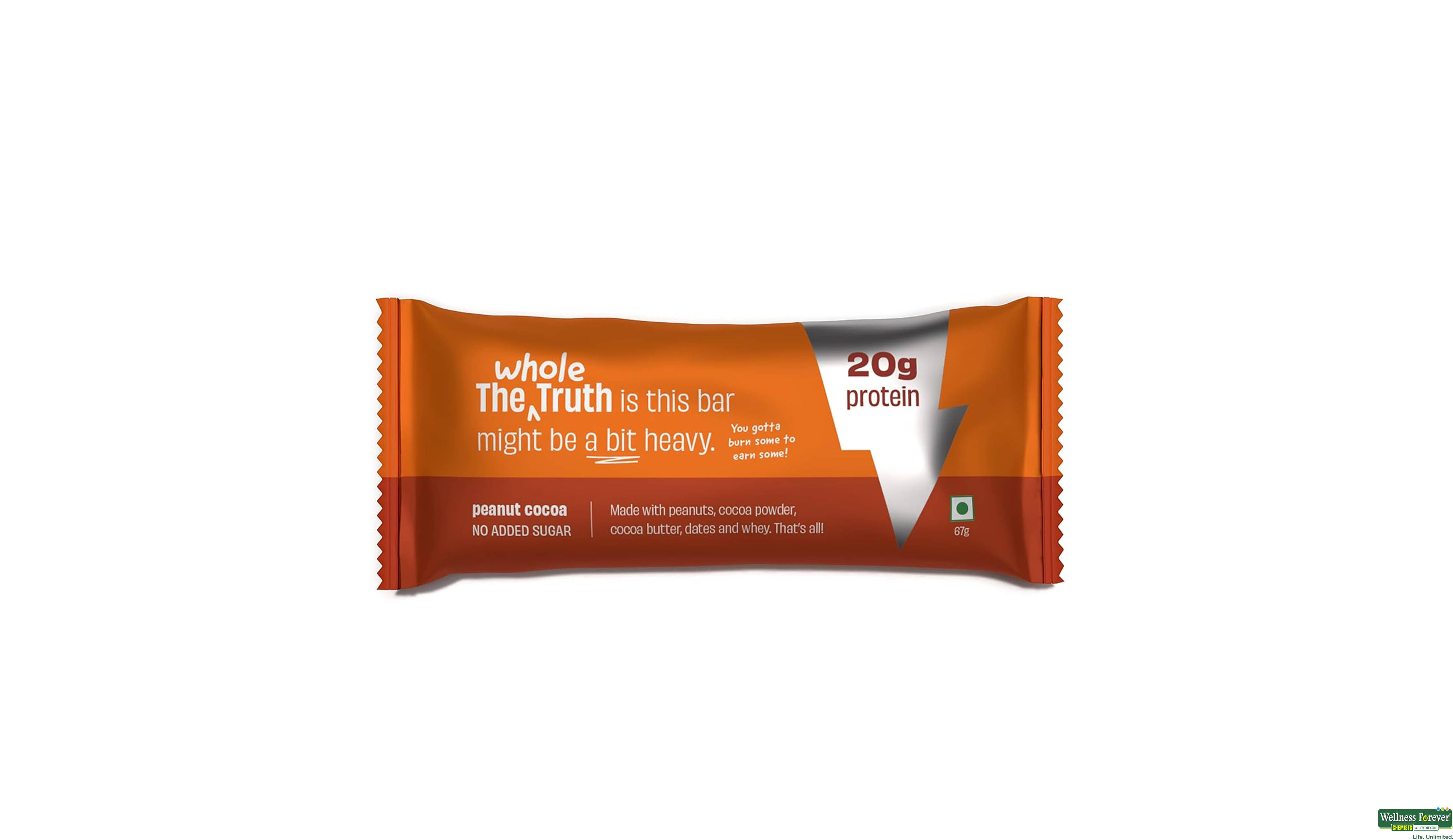 THEWHOLE T PROTEIN BAR PEANUT COCOA 67GM- 1, 67GM, 