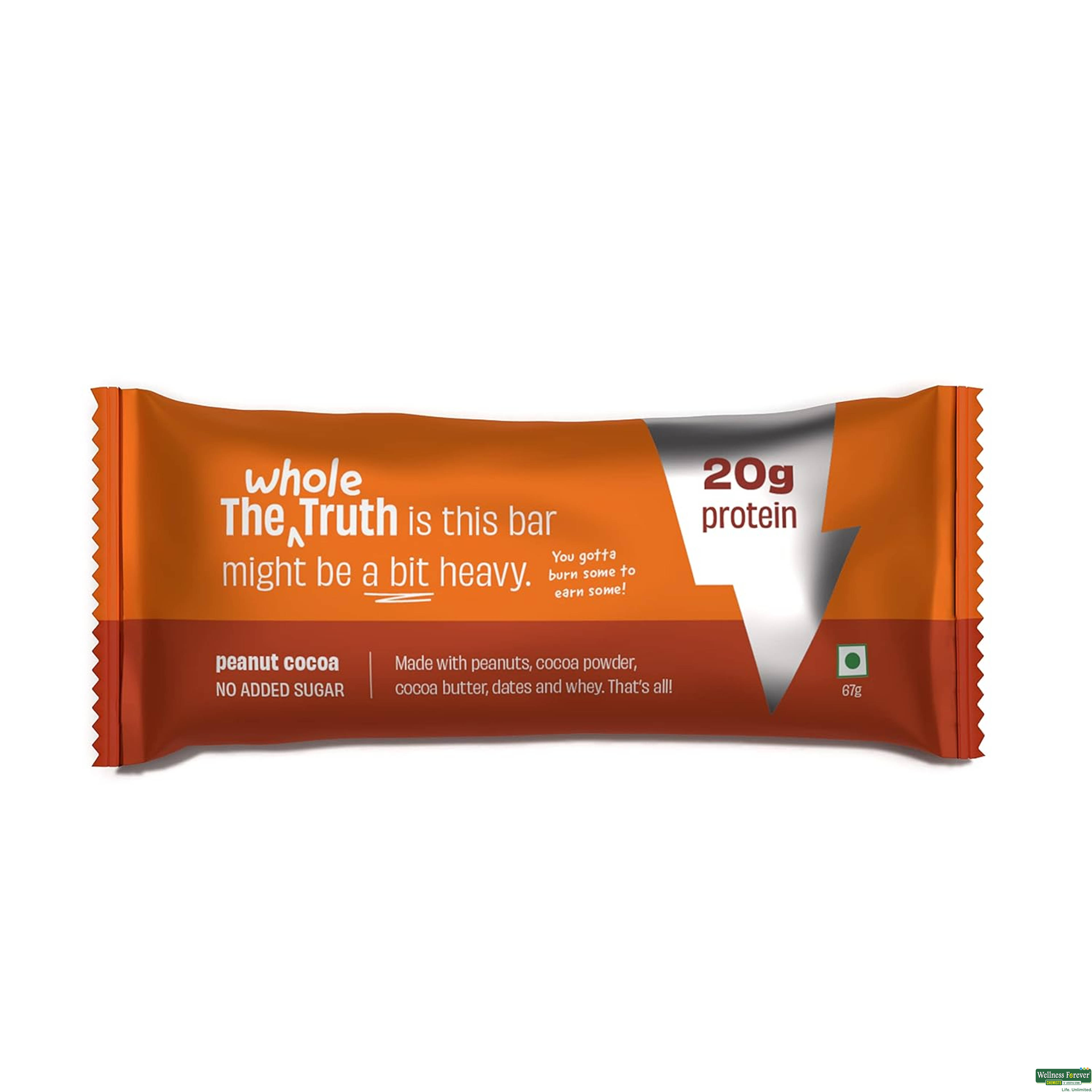 The Whole Truth 20g Protein Bar Peanut Cocoa 67g-image