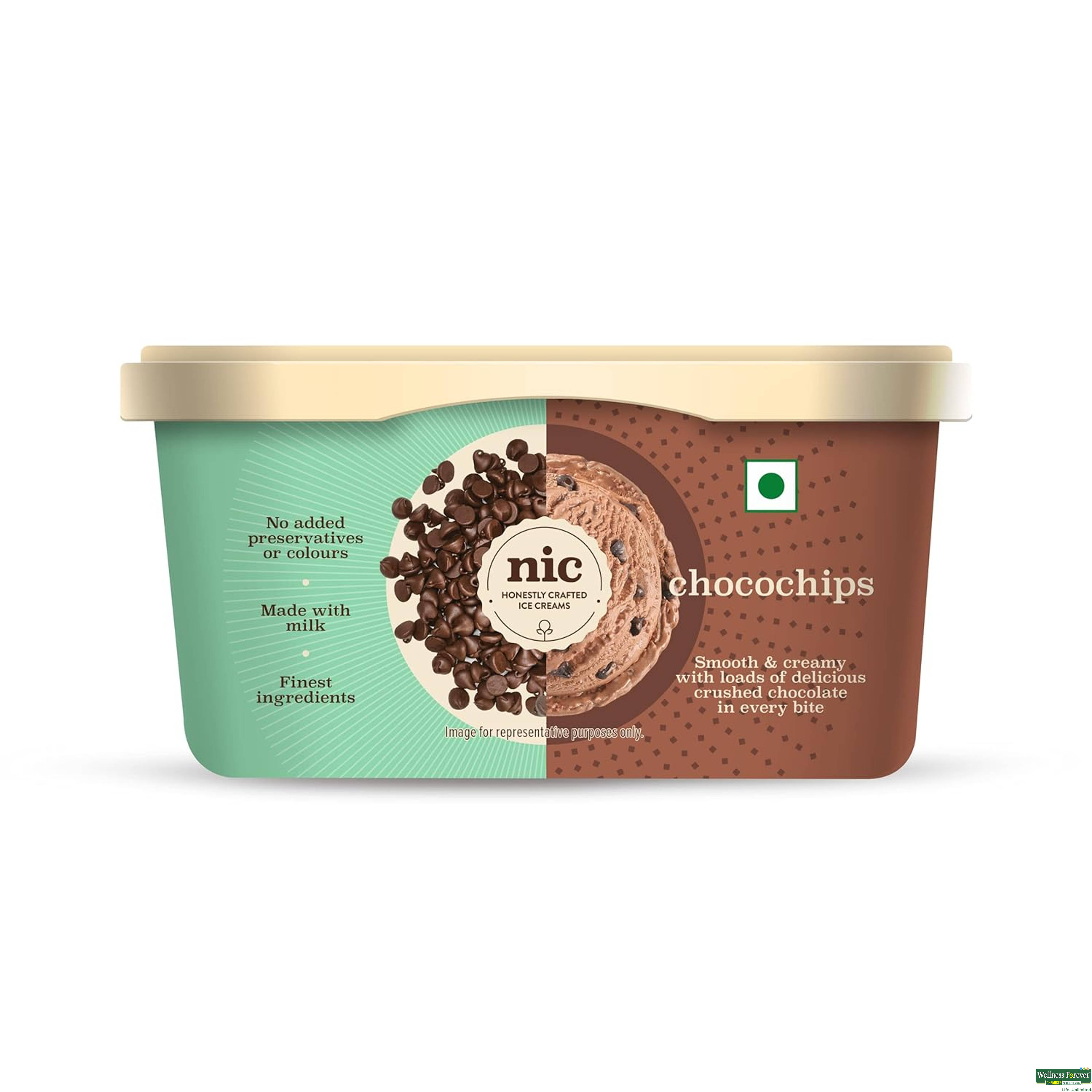 NIC Chocochips Ice Cream, 500 ml-image