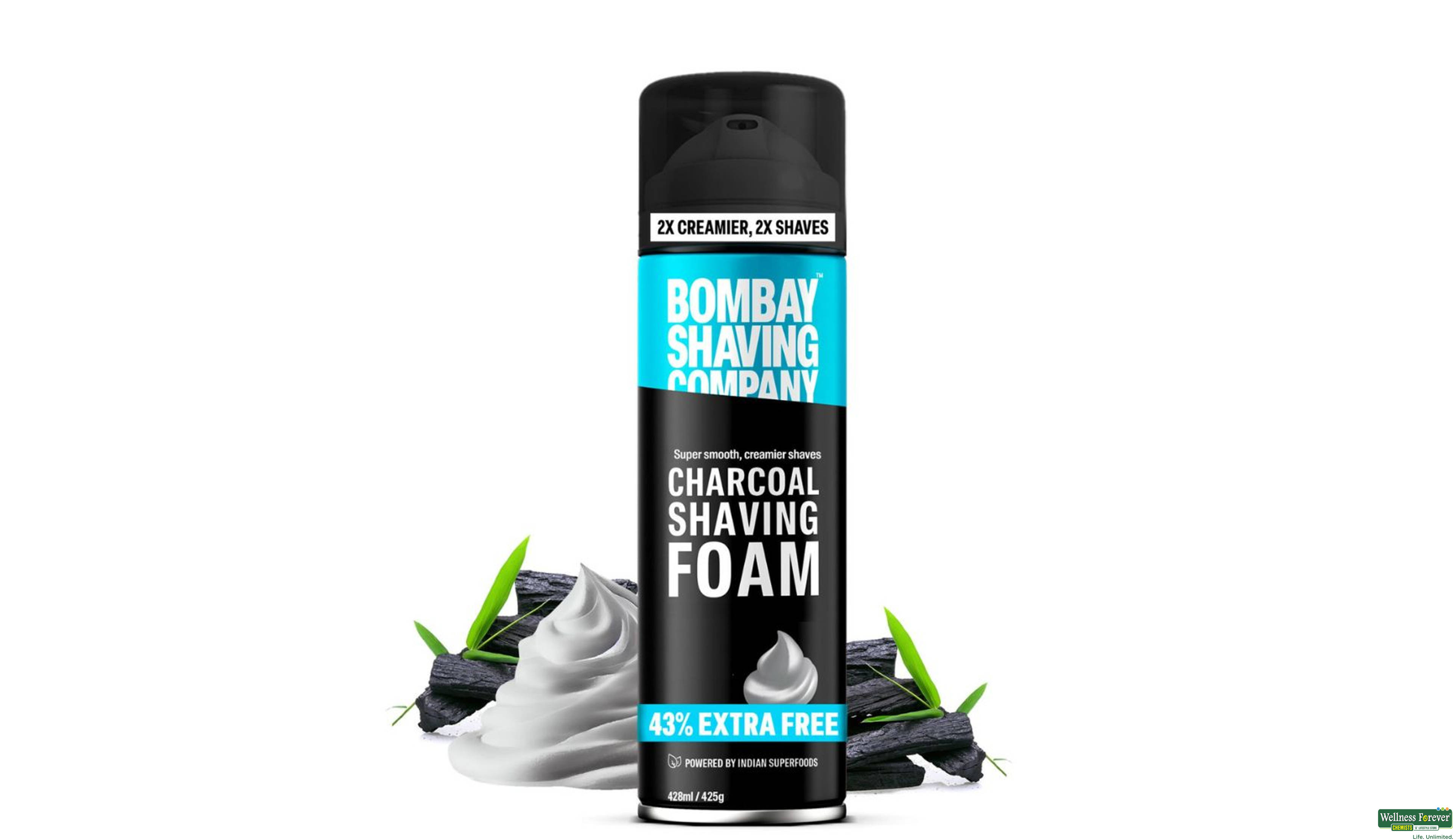 BOMBAY SHAVING SH/FOAM CHARCOAL 425GM- 1, 425GM, null