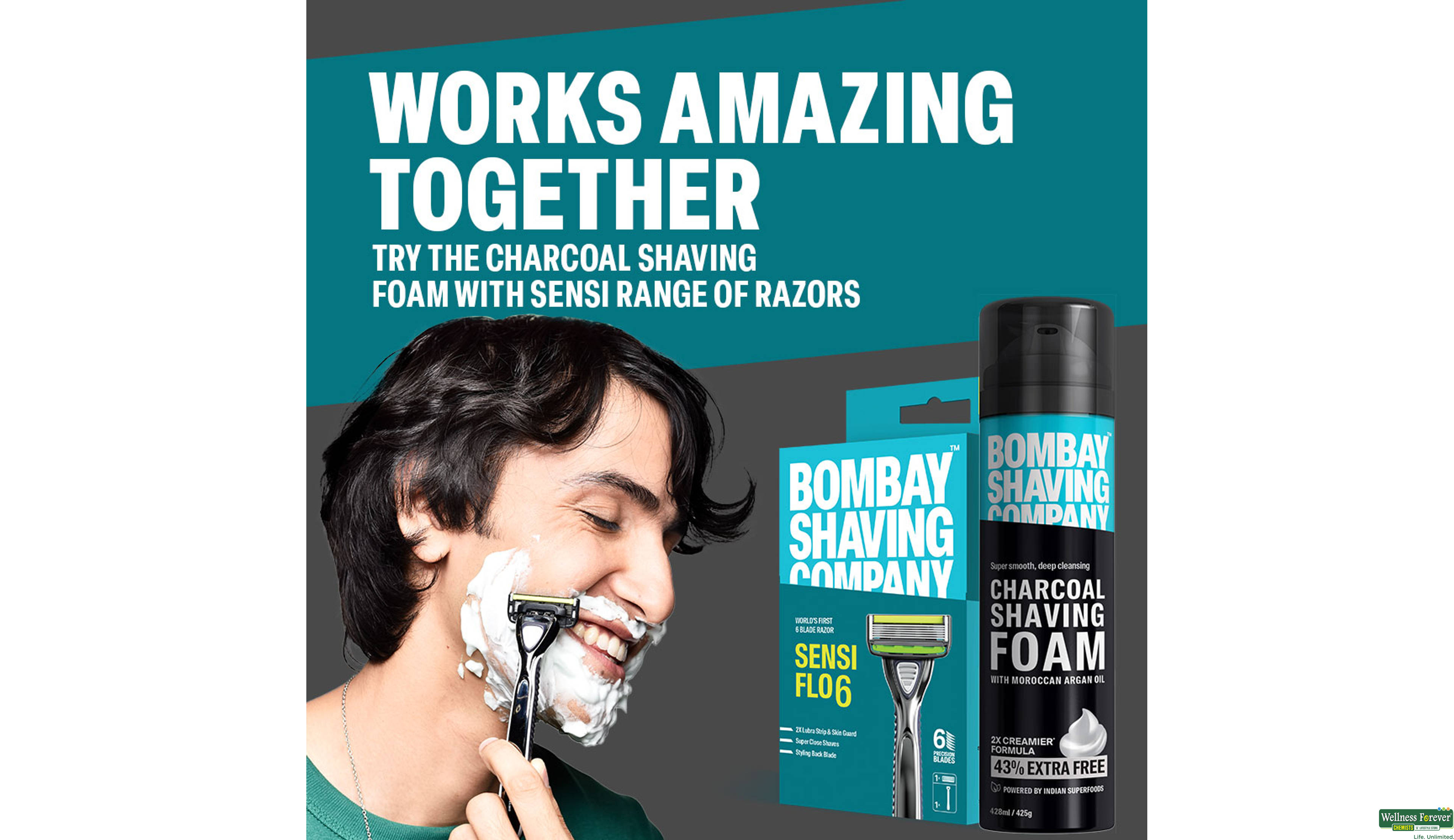 BOMBAY SHAVING SH/FOAM CHARCOAL 425GM- 4, 425GM, null