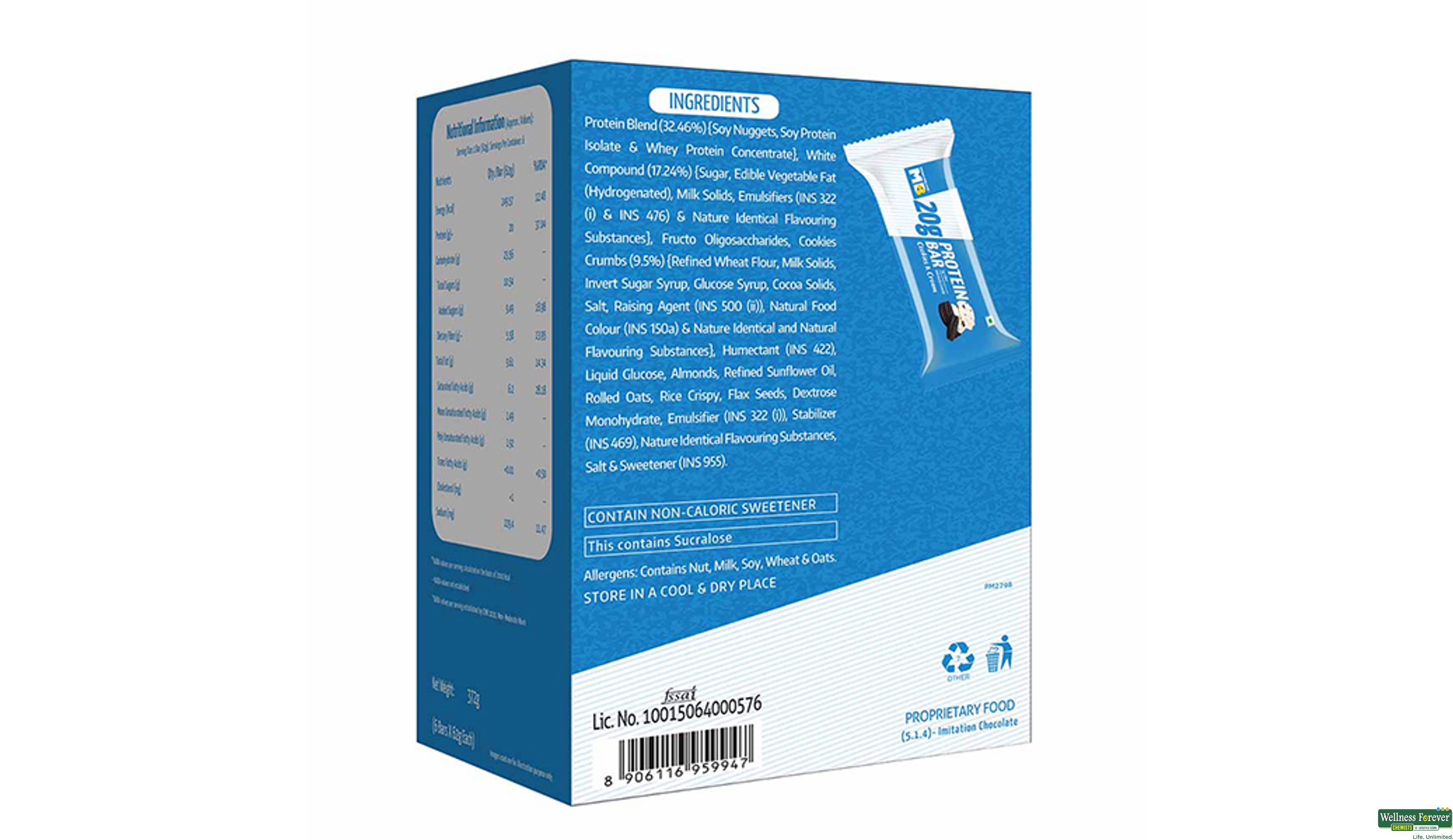 MB PROTEIN BAR COOKIES & CREAM 20GM- 2, 10GM, null