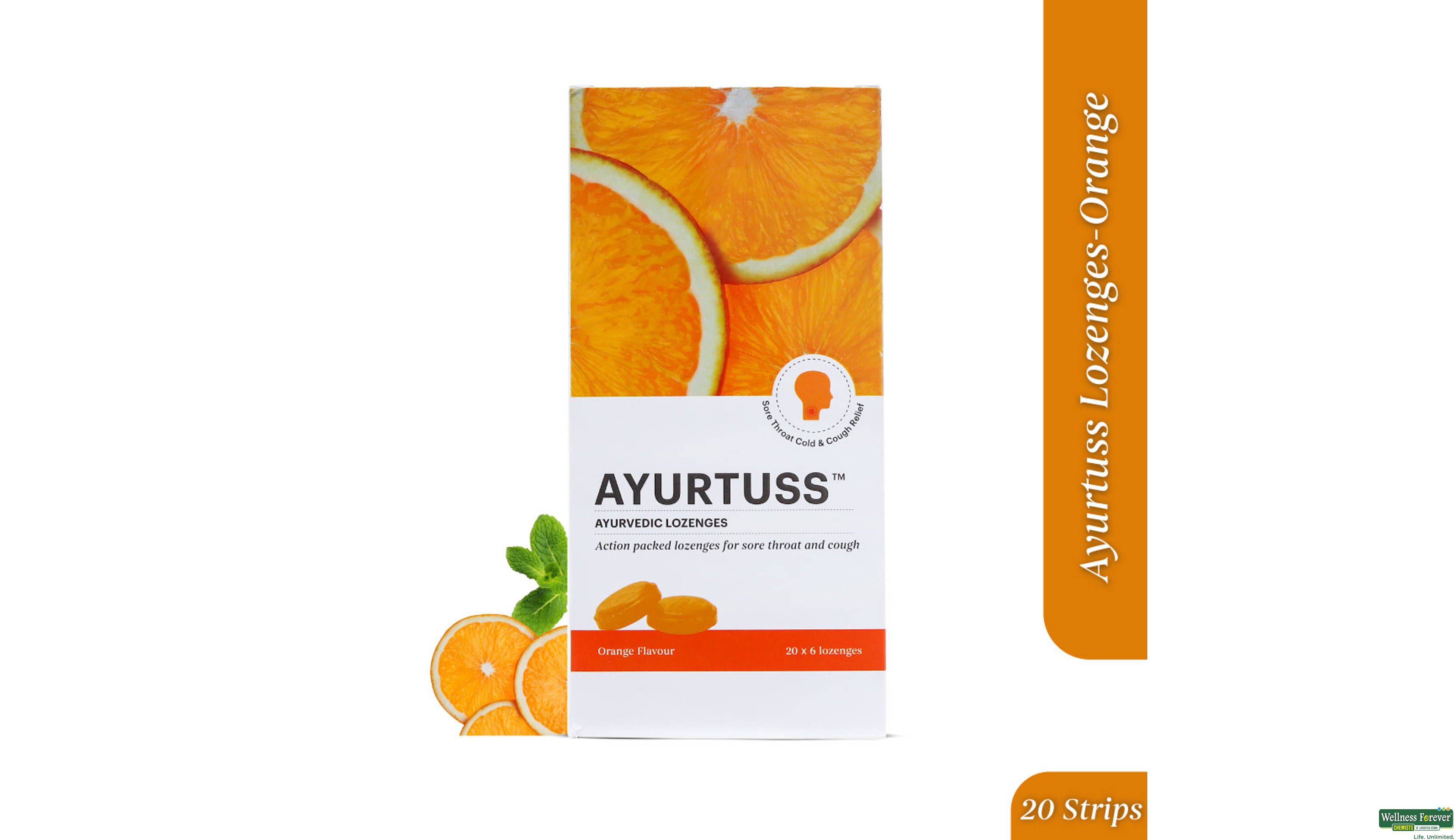 AYURTUSS AYURVEDIC LOZENGES ORANGE 6TAB- 1, 6TAB, null