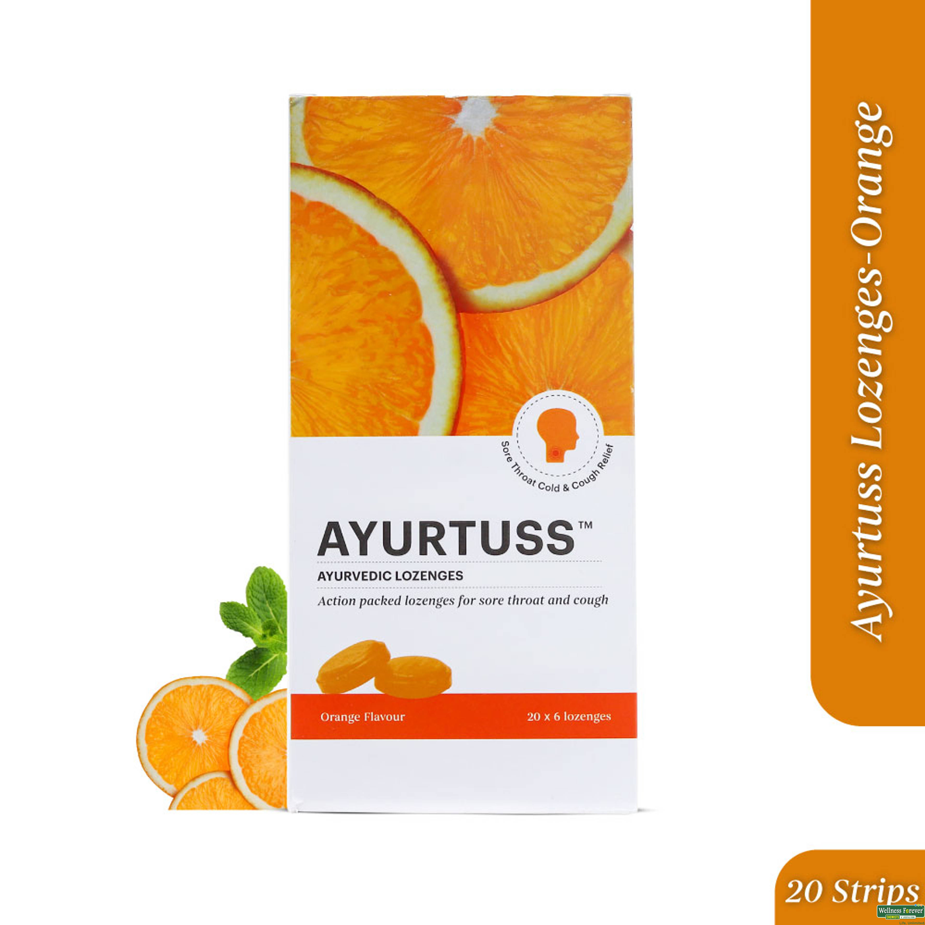 AYURTUSS AYURVEDIC LOZENGES ORANGE 6TAB-image