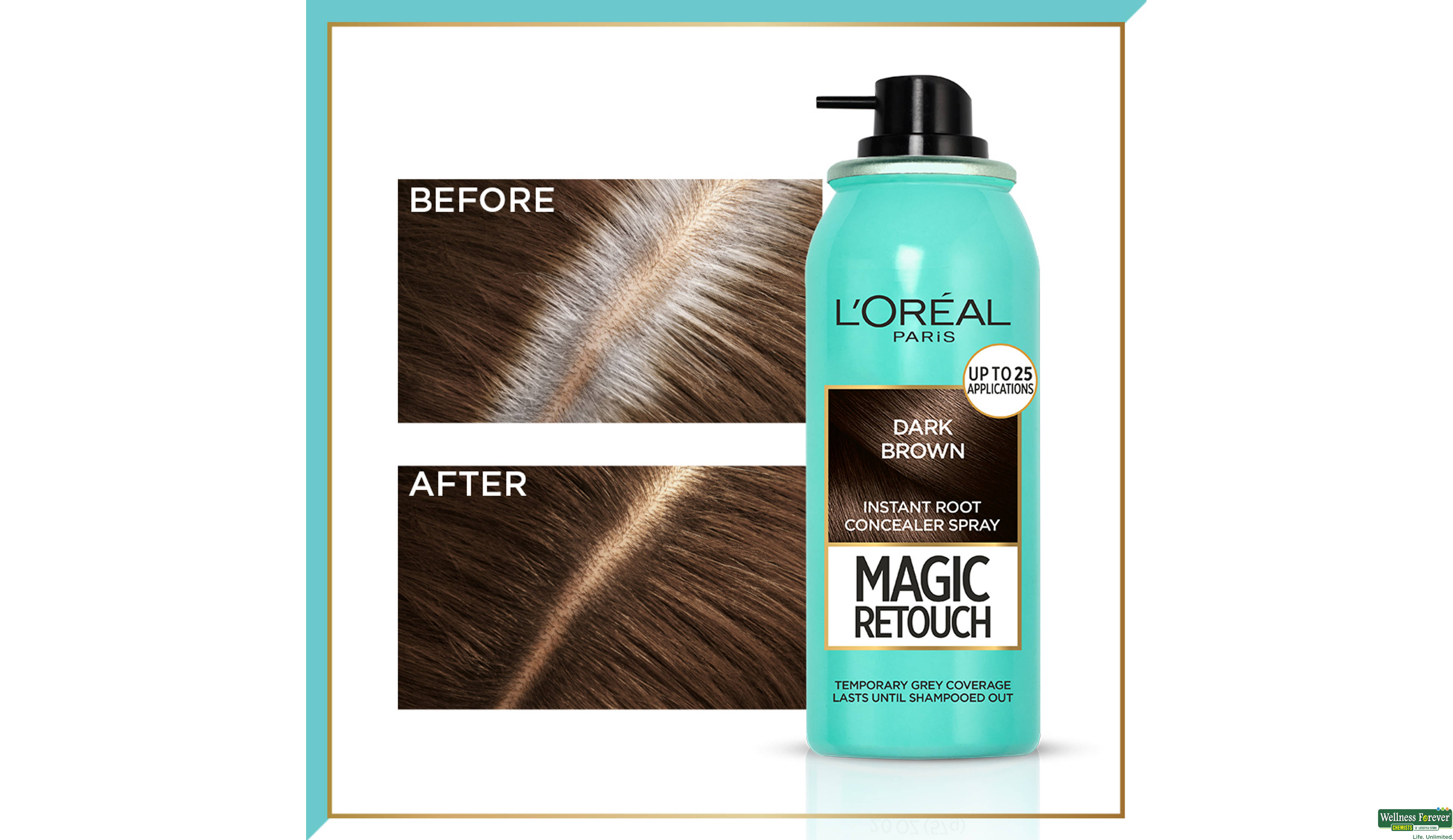 LOREAL MAGIC RETOUCH 2 DARK BROWN 75GM- 4, 150GM, null