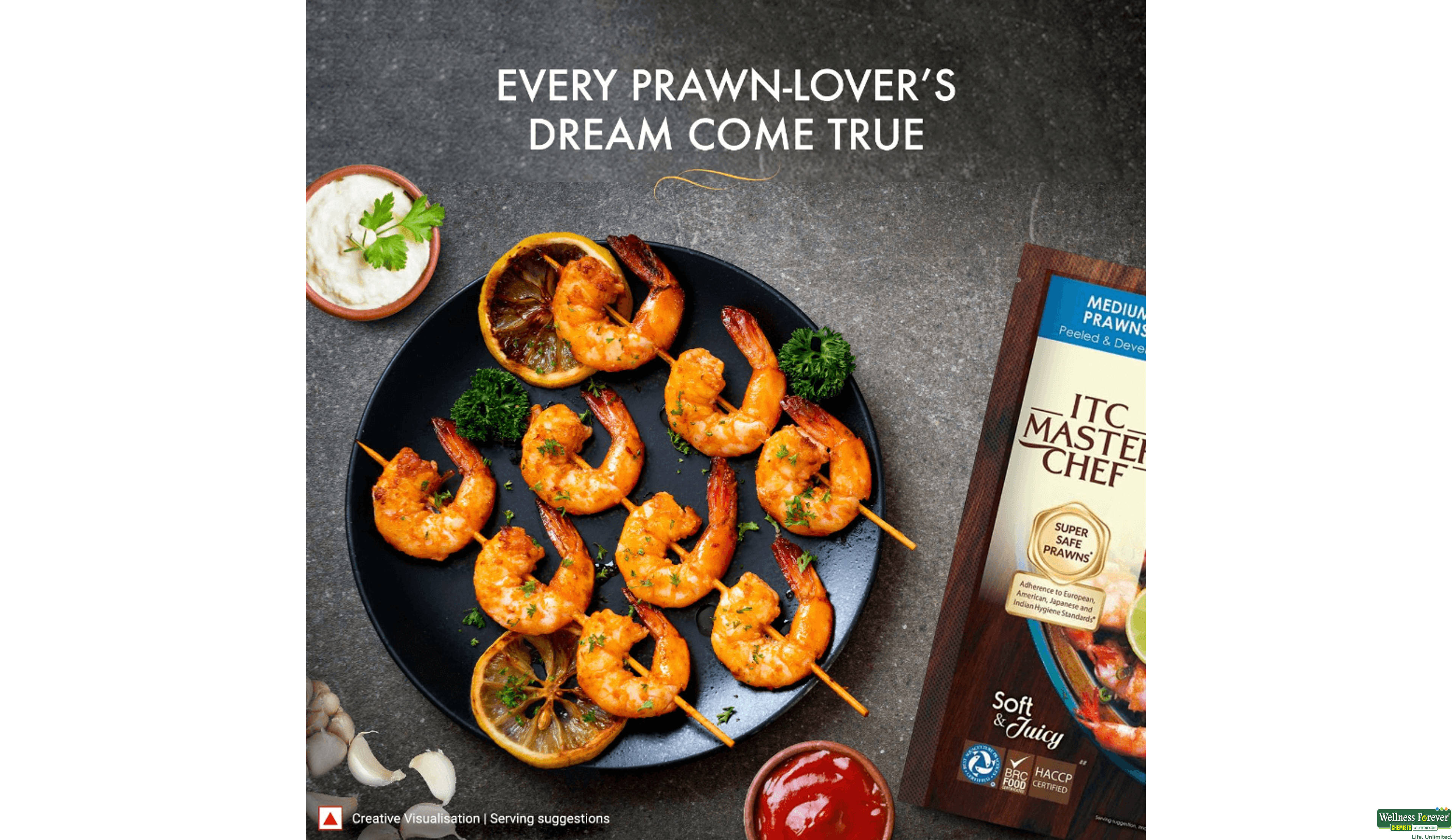 ITC MASTER CHEF MEDIUM PRAWNS 200GM- 2, 200GM, null