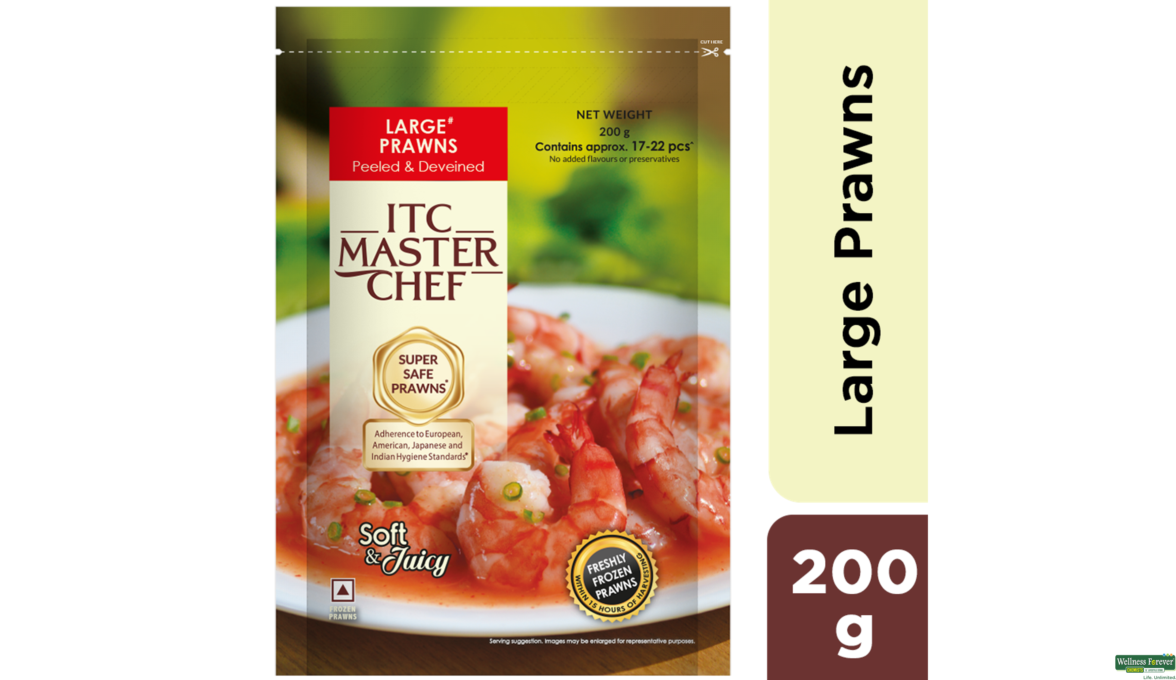 ITC MASTER CHEF LARGE PRAWNS 200GM- 2, 200GM, null